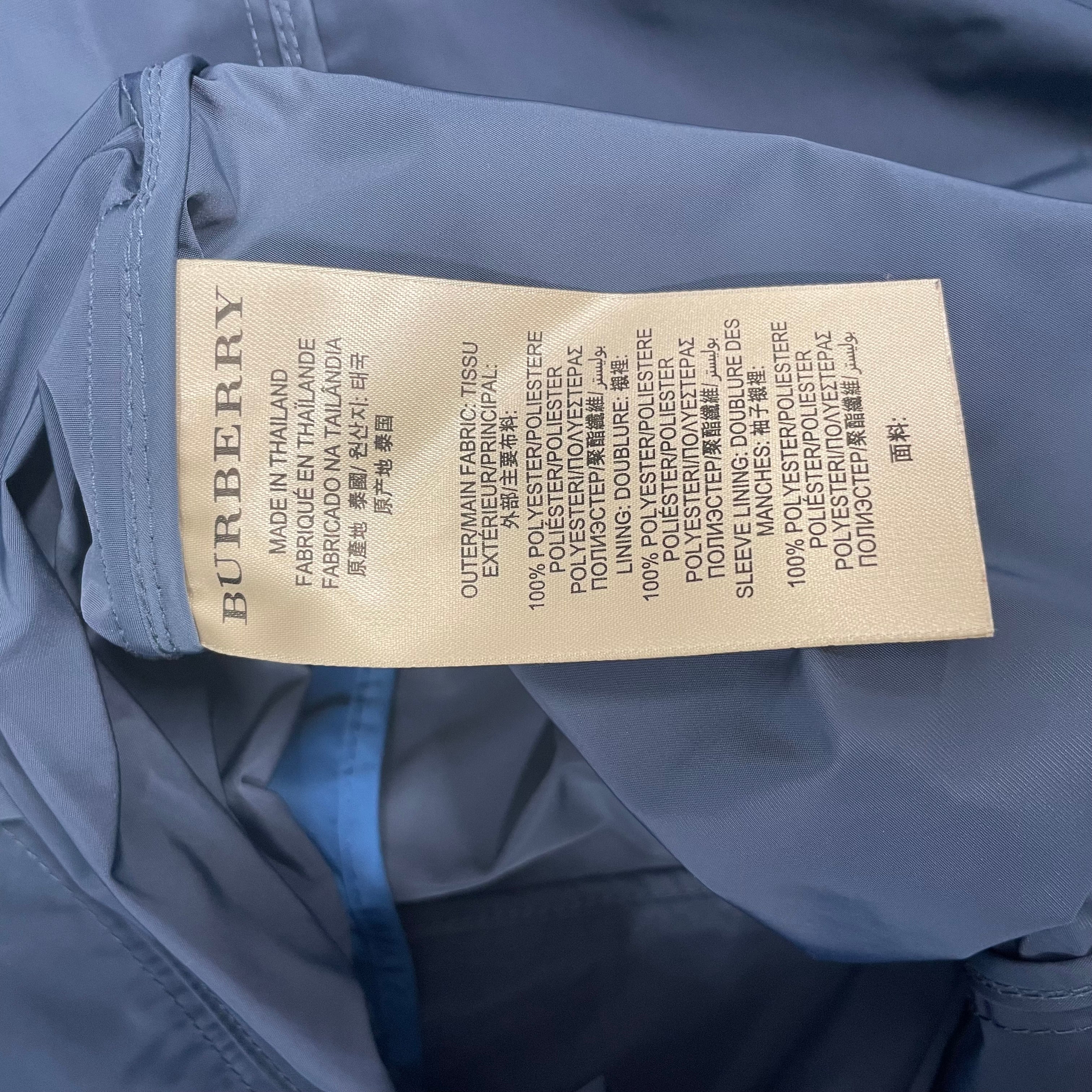 BURBERRY BRIT/Trench Coat/L/Polyester/BLU/PALE BLUE view 4