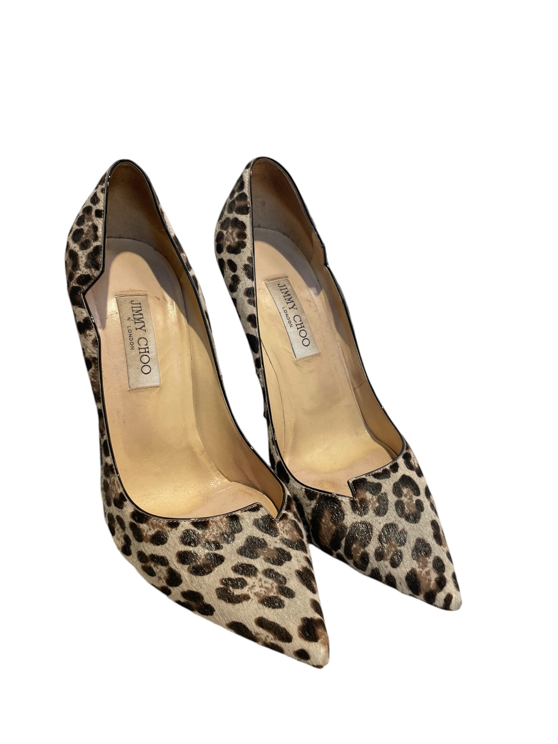 JIMMY CHOO/Heels/EU 42/Leopard/Mohair/BEG/Y SHAPED HEEL view 1