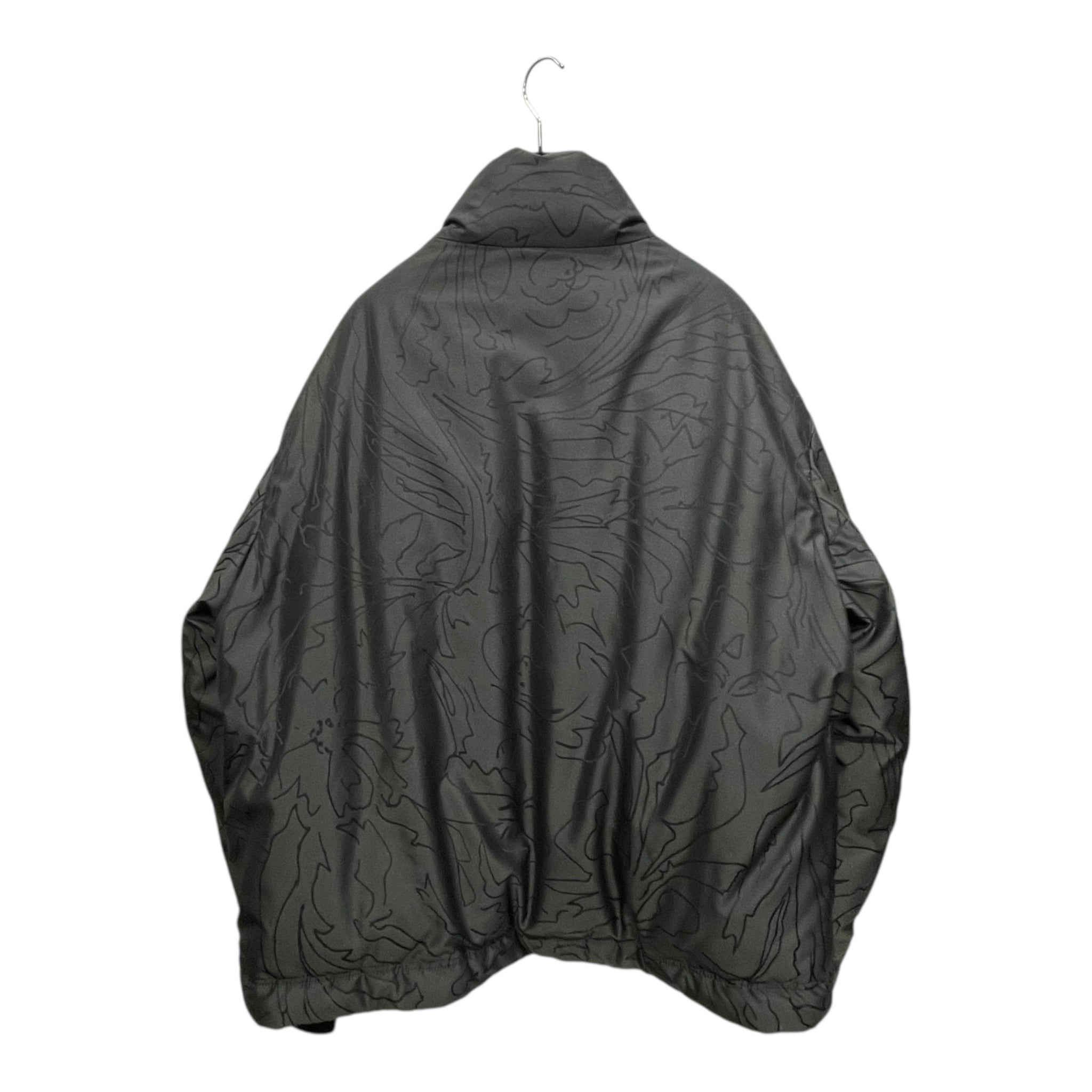 Salvatore Ferragamo/Puffer Jkt/56/Nylon/BLK/All Over Print/ALL OVER STRIPES view 2