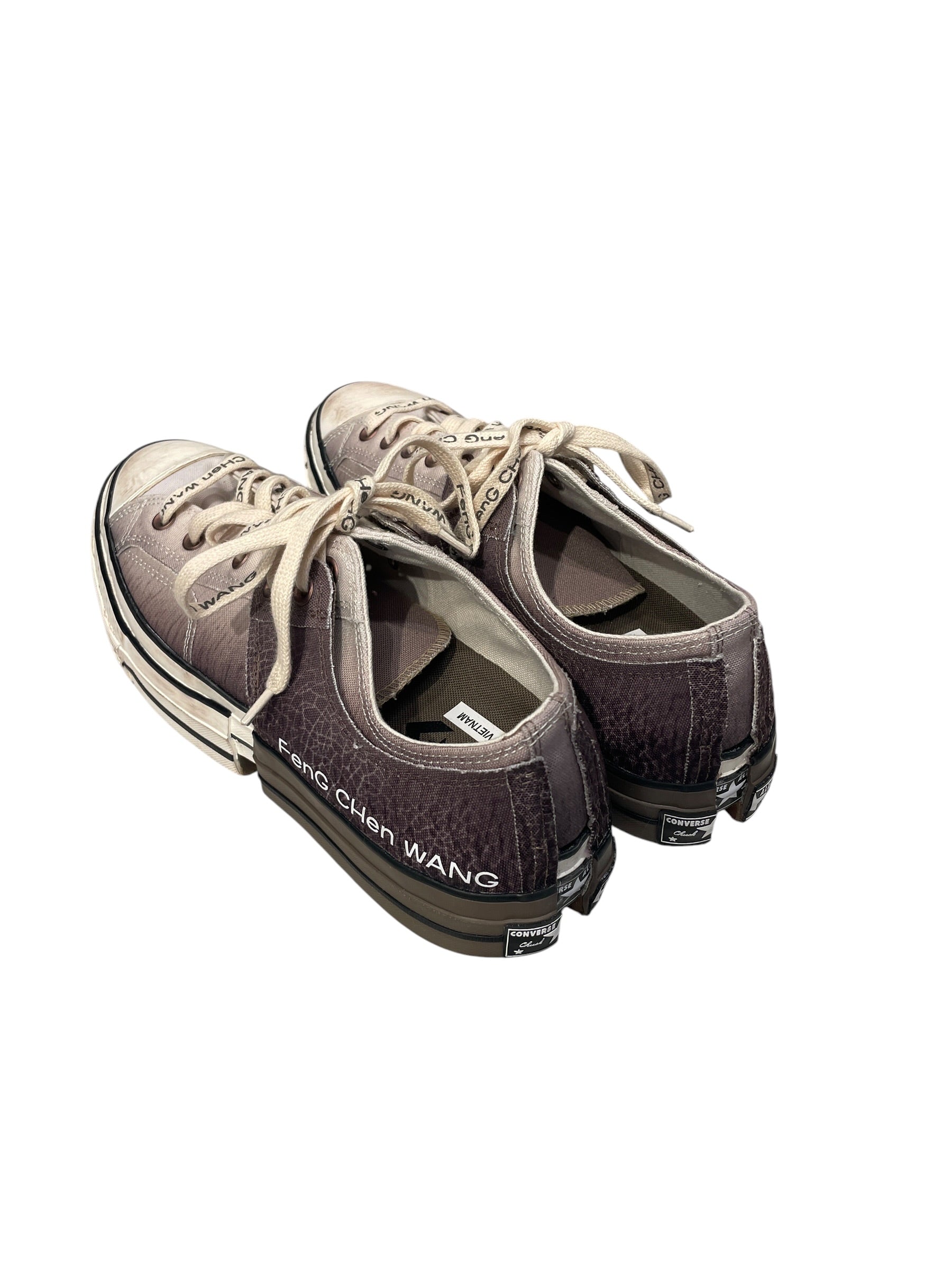CONVERSE/Feng Chen Wang/Low-Sneakers/US 12/Cotton/GRY/gry/brown all over chunky sole view 2