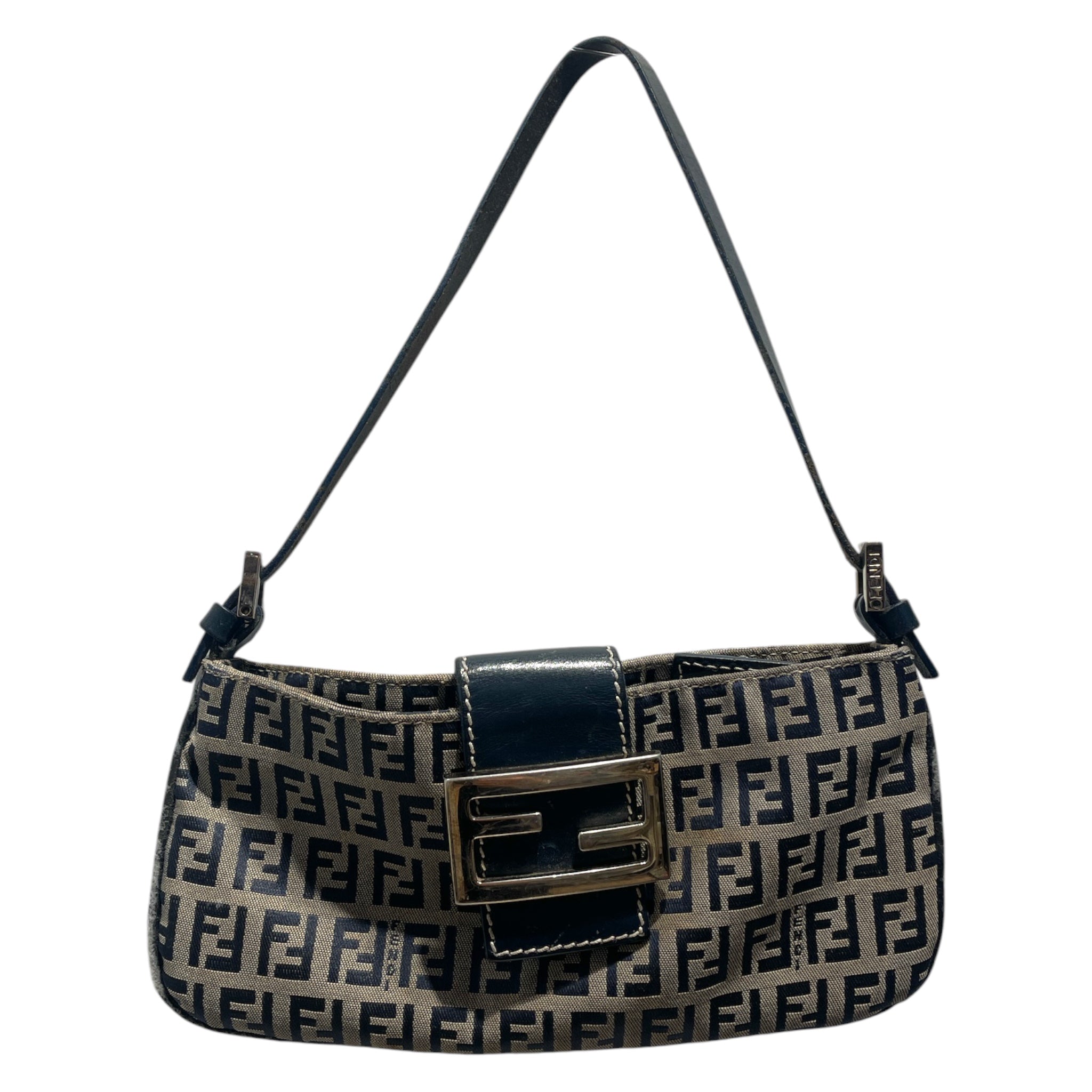 FENDI/Hand Bag/Monogram/Cotton/KHK/Baguette Zucchino Handbag view 1