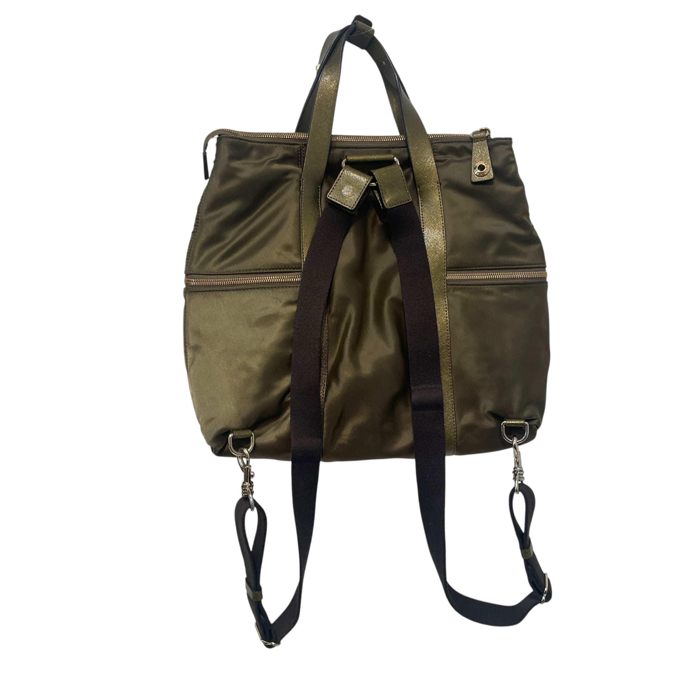 Henri Bendel/Backpack/Nylon/GRN/Studded backpack view 2