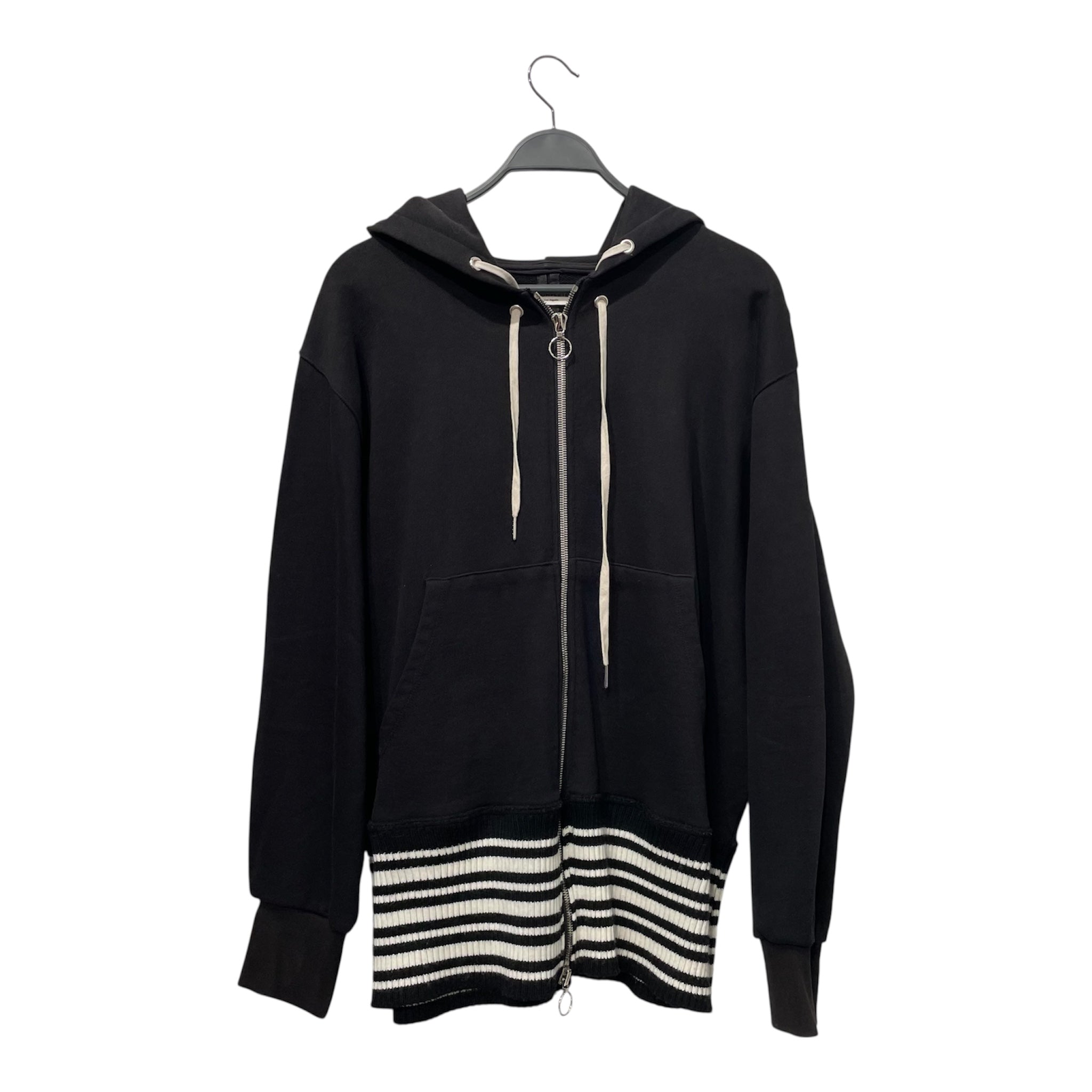 MR Completely/Zip Up Hoodie/M/Cotton/BLK/KNITTED BLK/WHI BOTTOM view 1