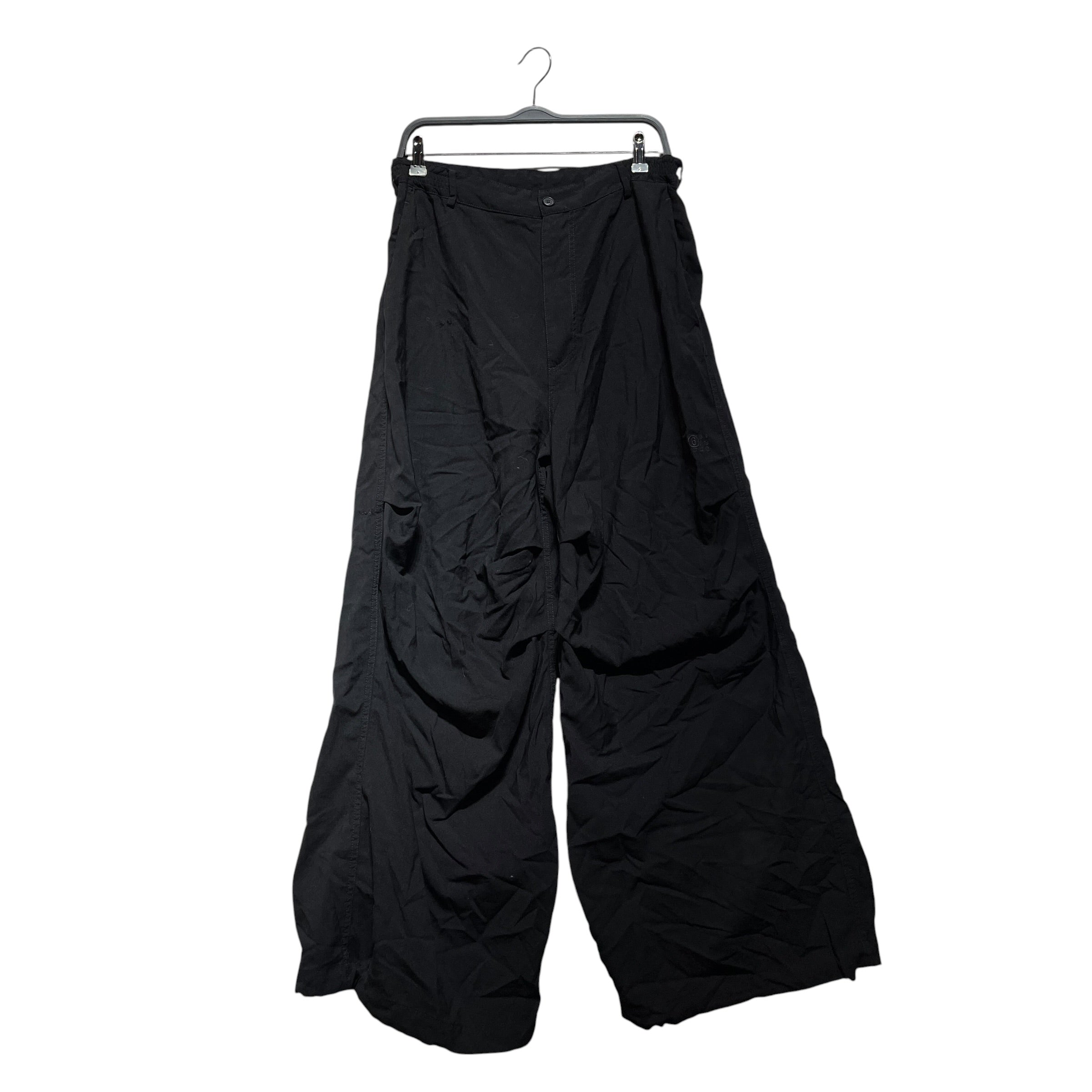 MM6/Straight Pants/48/Cotton/BLK/linen gathered pant view 2