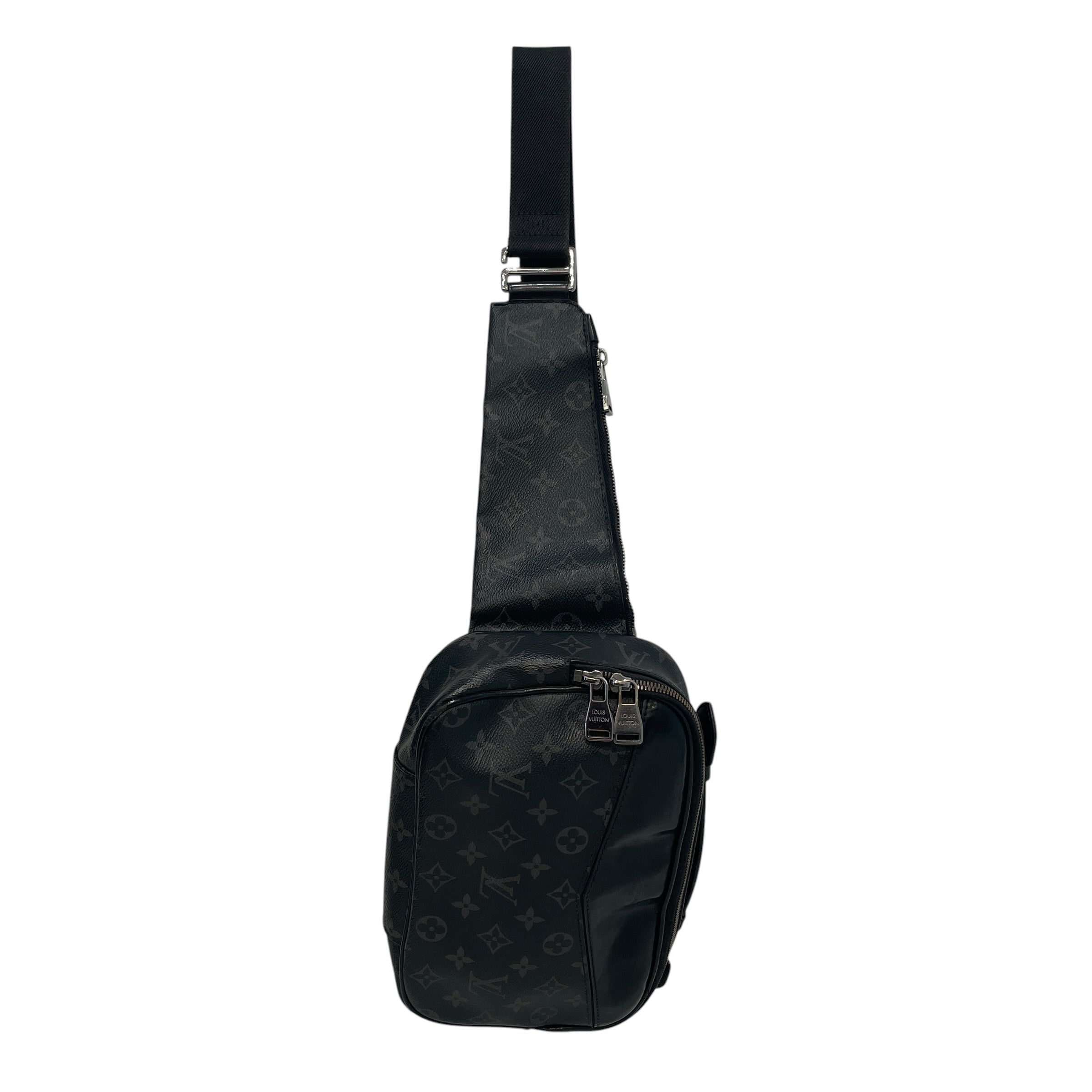LOUIS VUITTON/Cross Body Bag/Monogram/Leather/BLK/Eclipse Explorer Bum Bag view 1