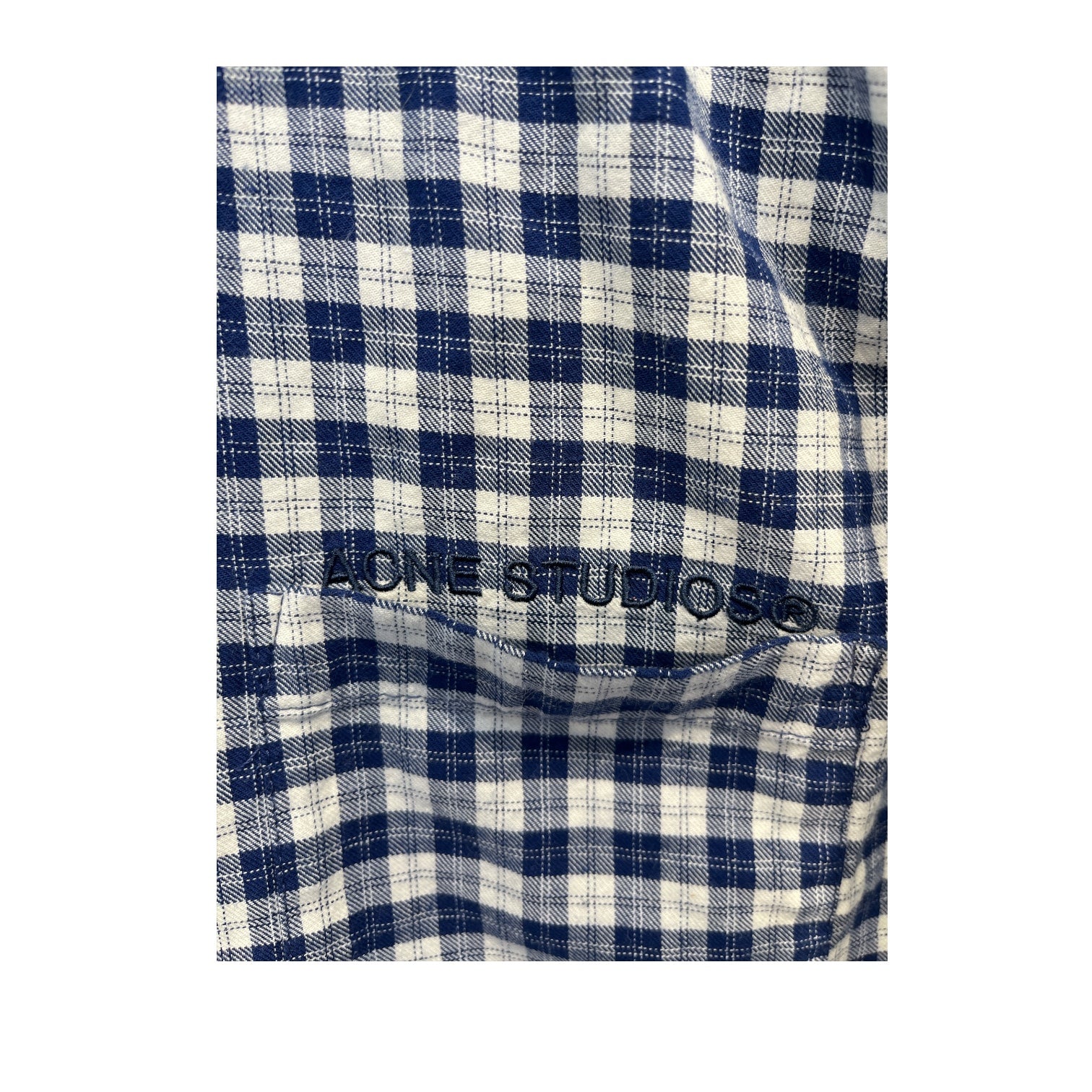 Acne Studios/SS Shirt/44/Cotton/BLU/blue check distressed view 4
