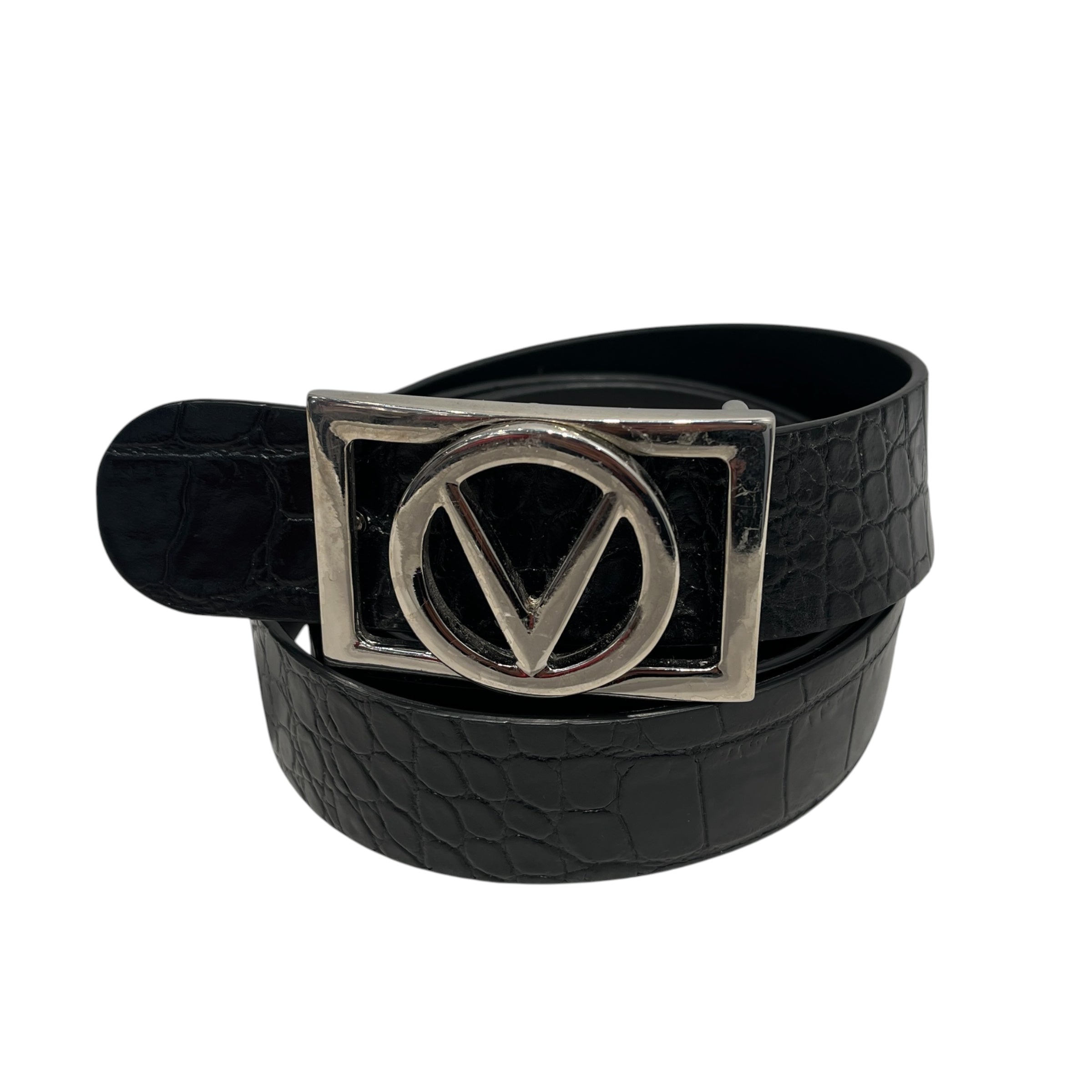VALENTINO/Belt/Animal Pattern/Leather/BLK/M's/crocodile square buckle view 1