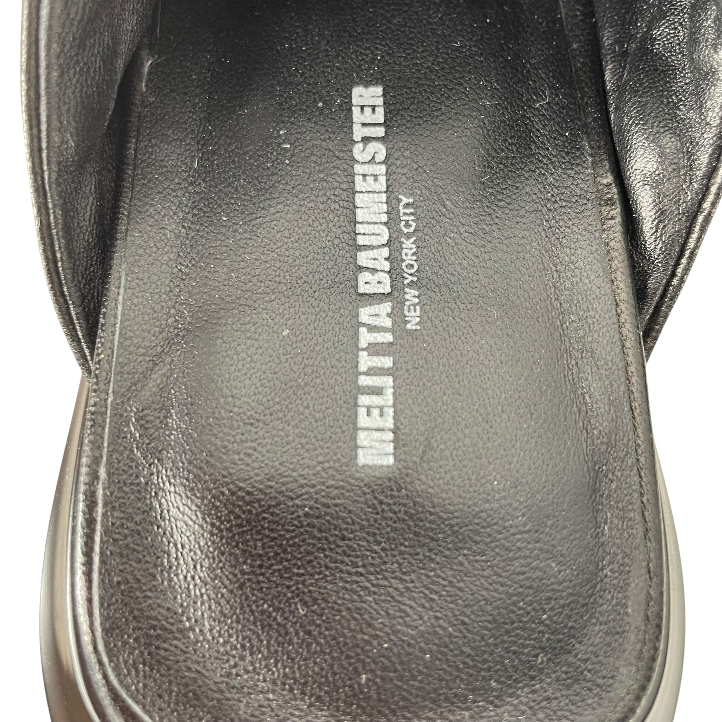 MELITA BAUMEISTER /Heels/EU 37/Leather/BLK/Ankle Strap/SPIKED HEELED MULES view 4