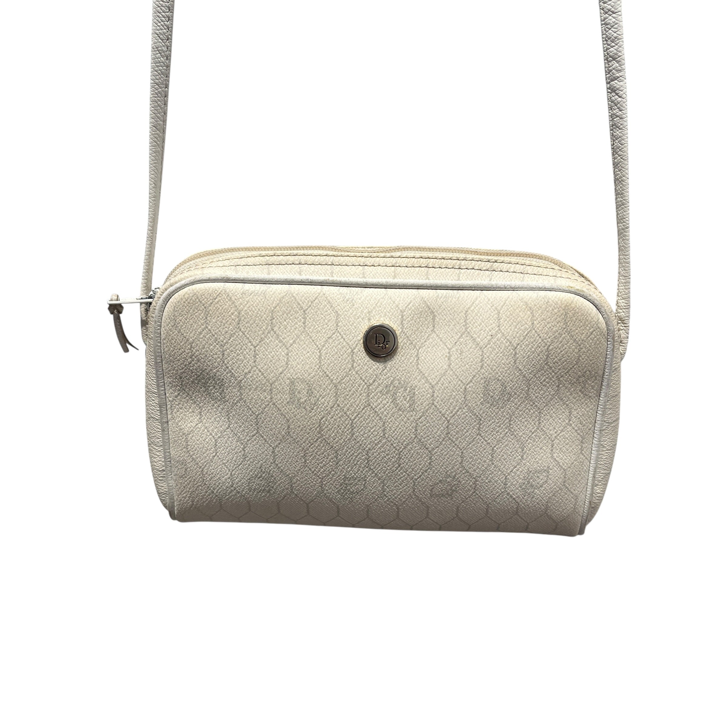 Christian Dior/Cross Body Bag/Monogram/Leather/WHT/VINTAGE HONEYCOMB view 1