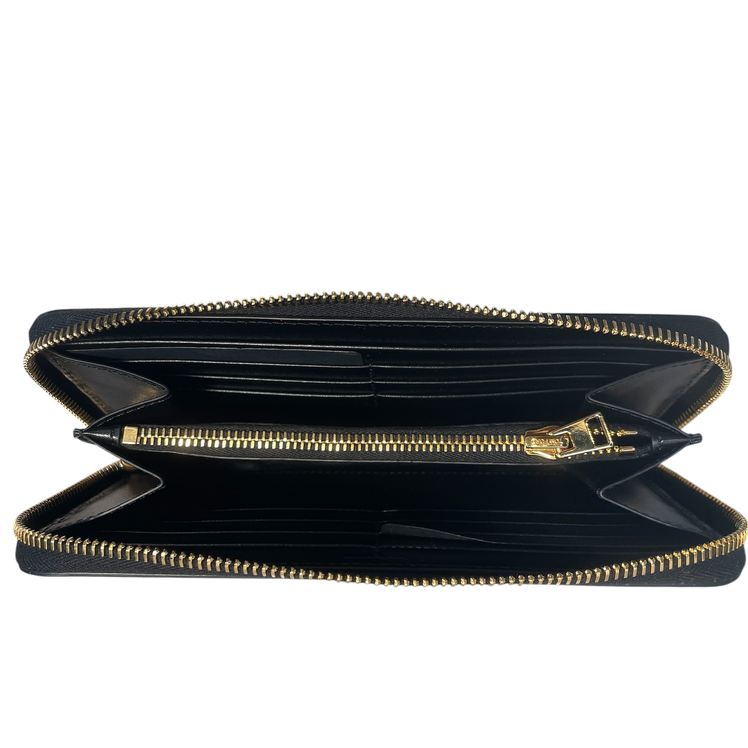 TOM FORD/Long Wallet/Leather/BLK/L's/gold logo plaque,round shape view 2