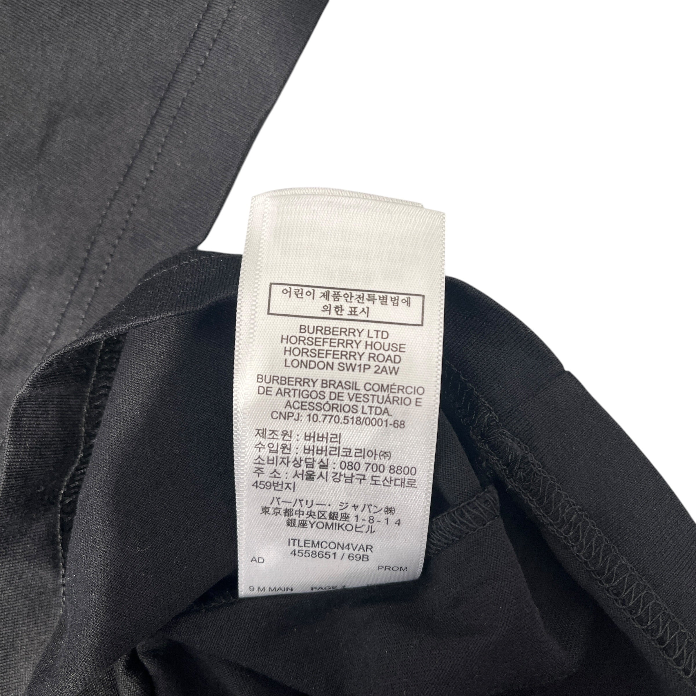 BURBERRY LONDON/T-Shirt/XL/Cotton/BLK/HOLES IN CHEST view 9