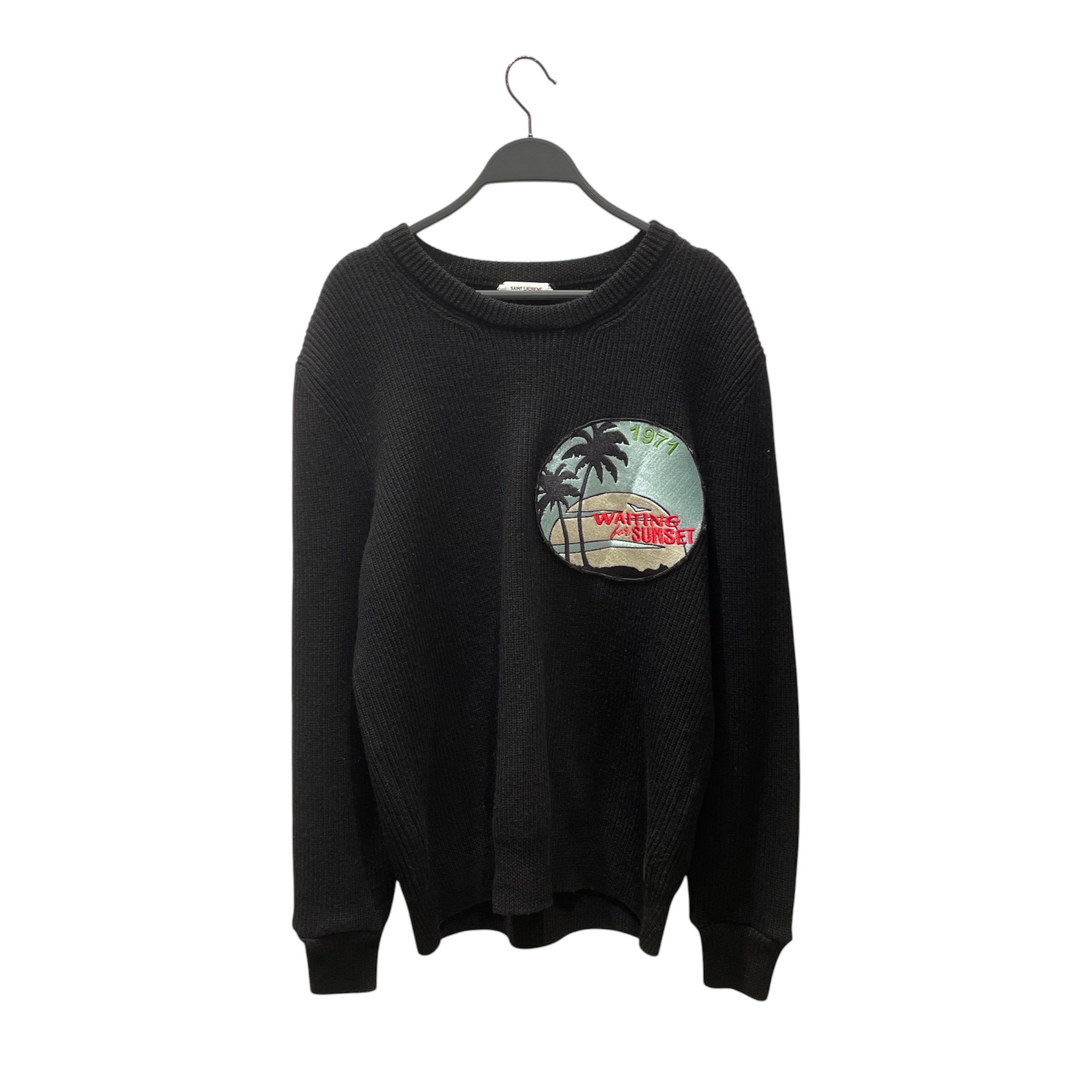SAINT LAURENT/Sweater/M/Graphic/Wool/BLK/Waiting for Sunset 1971 view 1