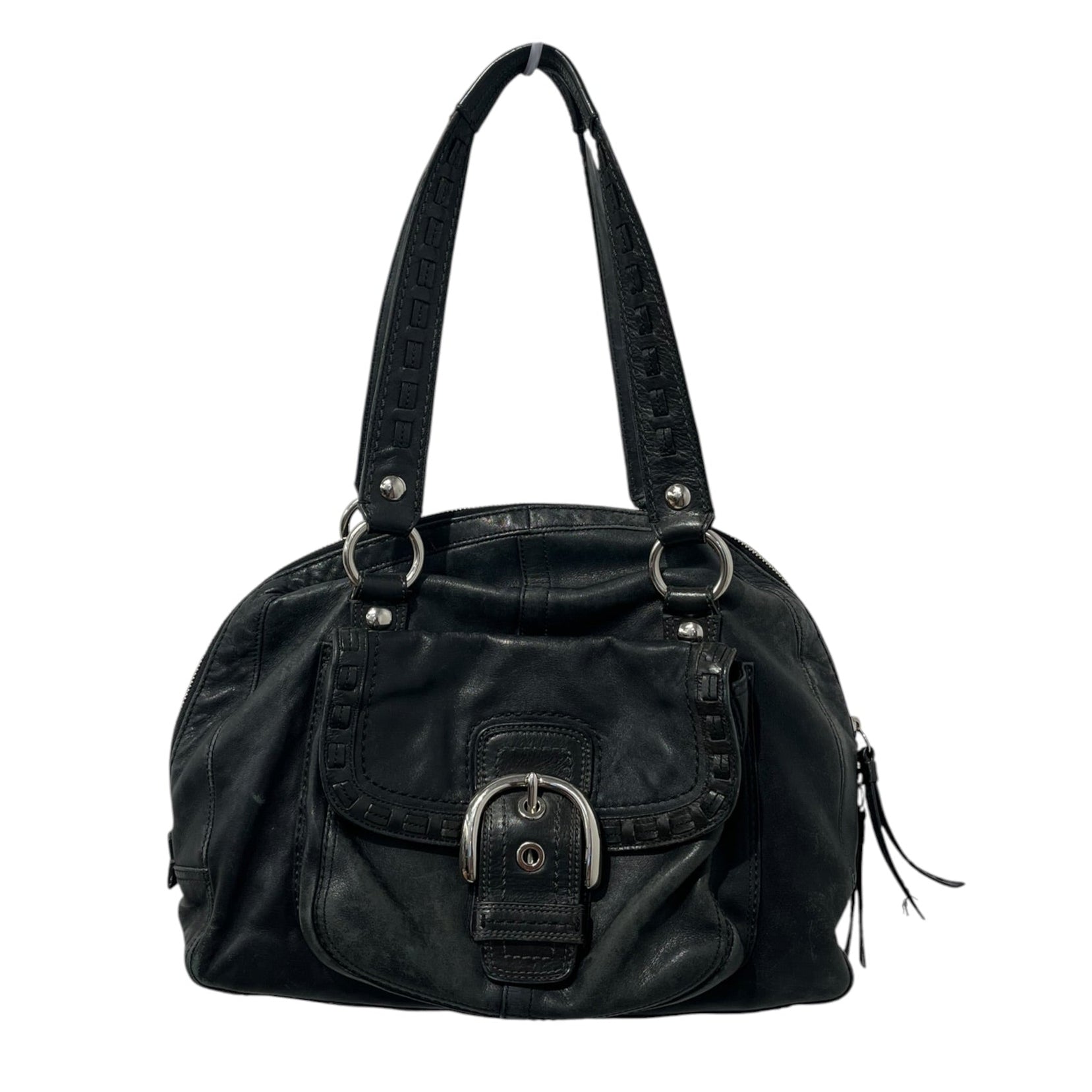 COACH/Bag/Leather/BLK/SILVER BUCKLE WEAVE STRAP view 1