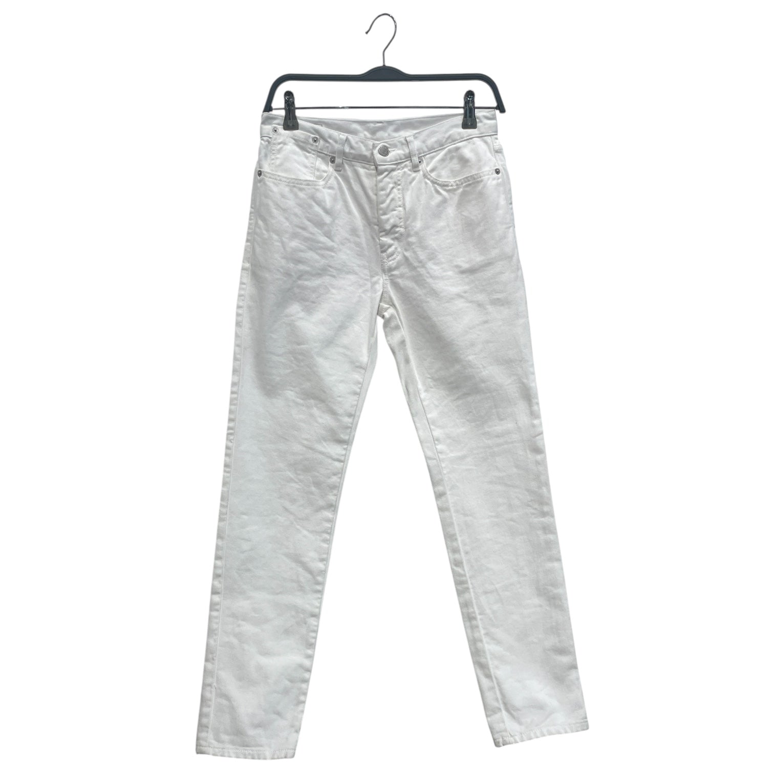 DRIES VAN NOTEN/Skinny Pants/26/Denim/WHT/SILVER BUTTON view 1