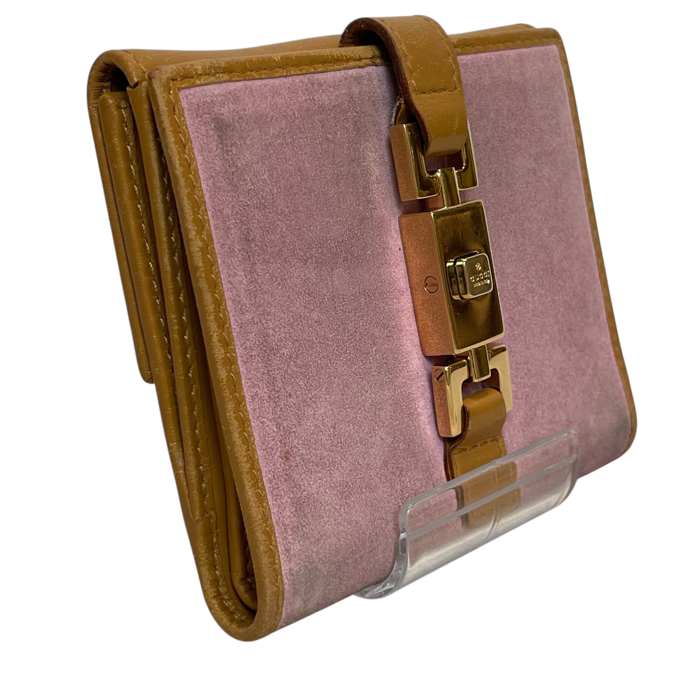 GUCCI/Coin Wallet/Suede/PNK/GOLD BUTTON CLASP view 3