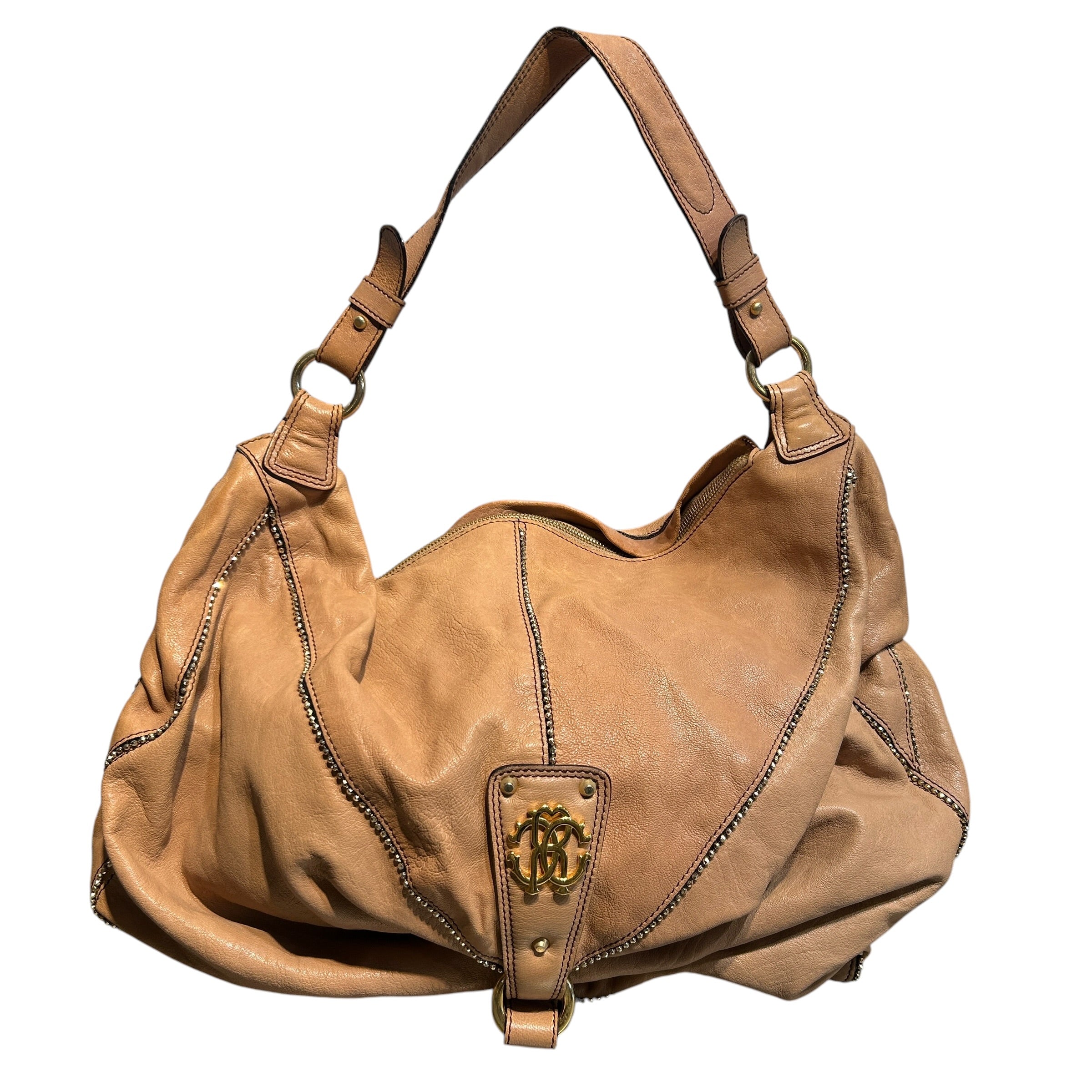 roberto cavalli/Tote Bag/Leather/CML/Hobo, Gold Beads/Synch btm view 1
