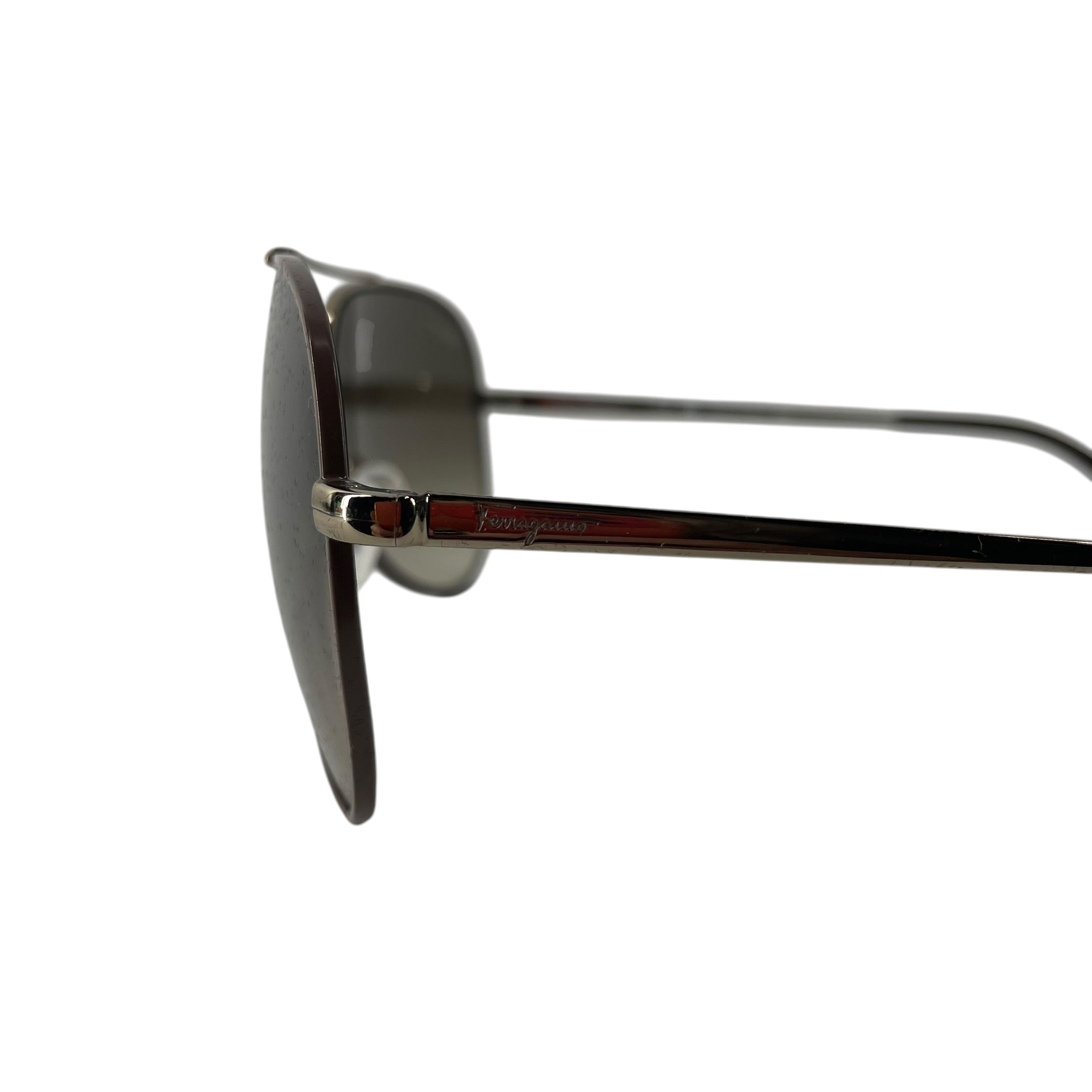 Salvatore Ferragamo/Sunglasses/Metal/BRW/AVIATOR view 3