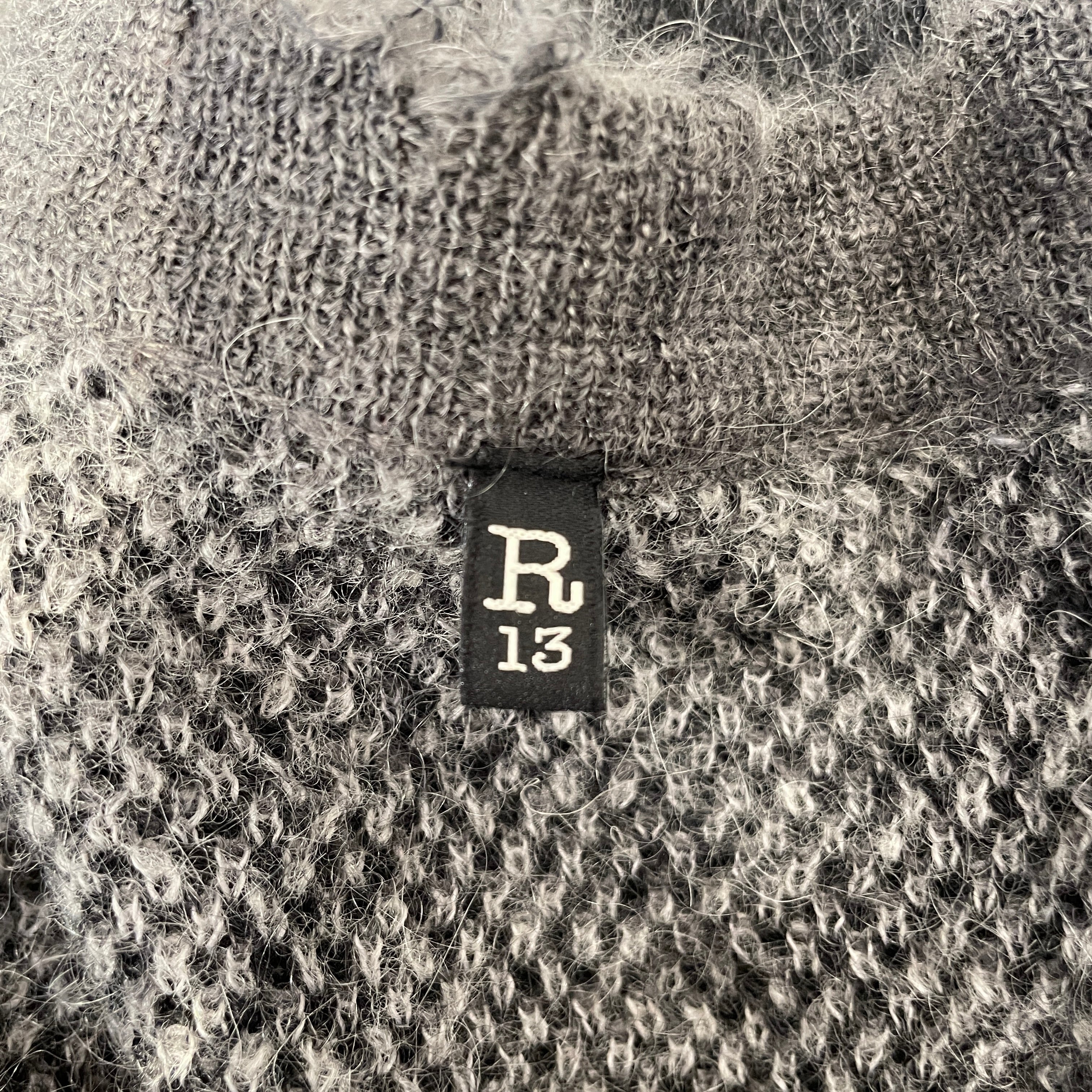 R13/Cardigan/XS/All Over Print/Mohair/GRY/ view 3