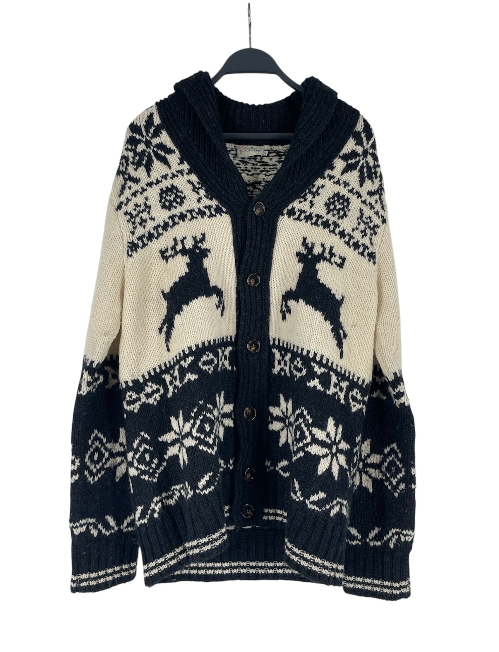 MONCLER/Cardigan/XL/All Over Print/Wool/MLT/MAGLIONE TRICOT CARDIGAN view 1