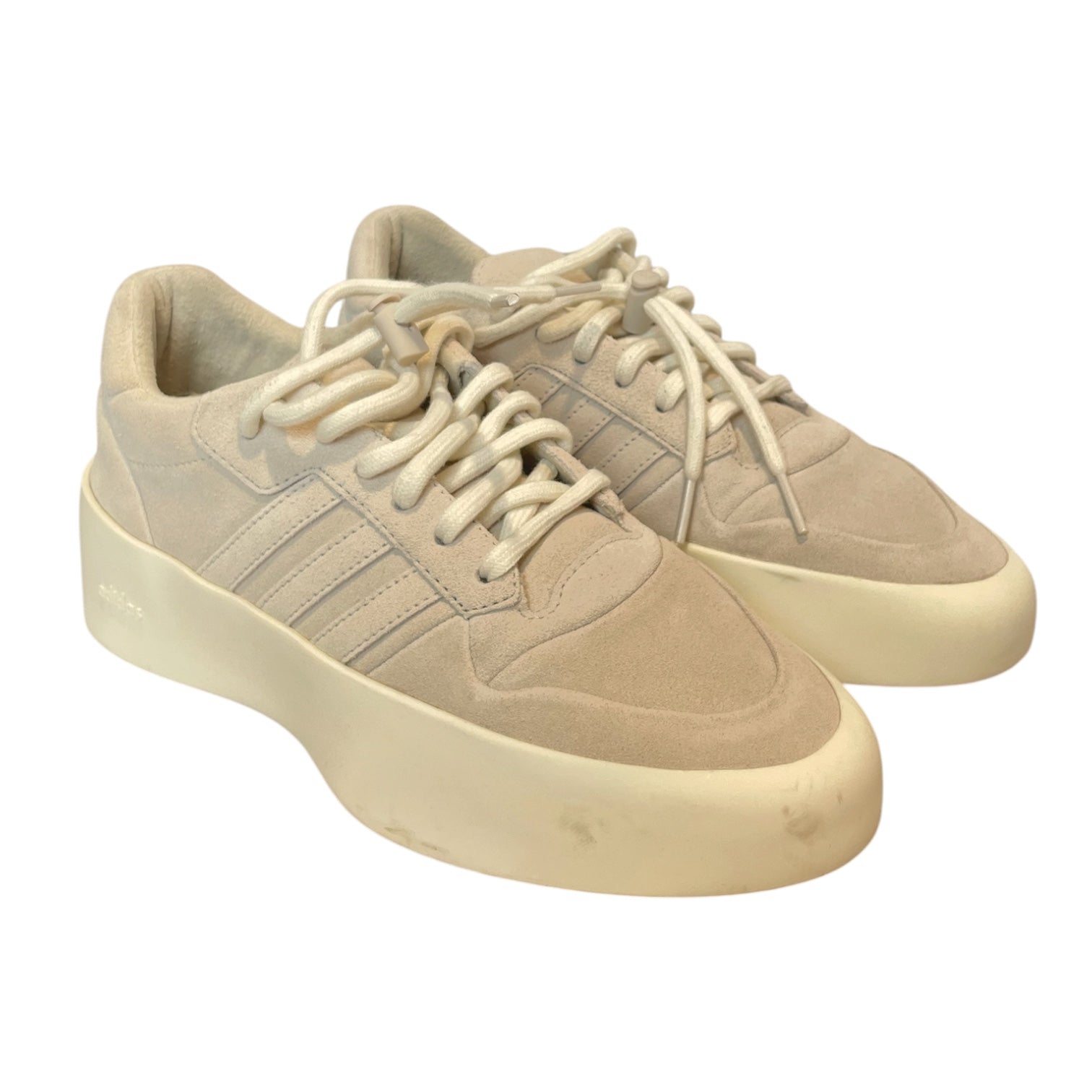 adidas/FEAR OF GOD/Low-Sneakers/US 8/Suede/CRM/La marque aux 3 bandes/crm lac view 1