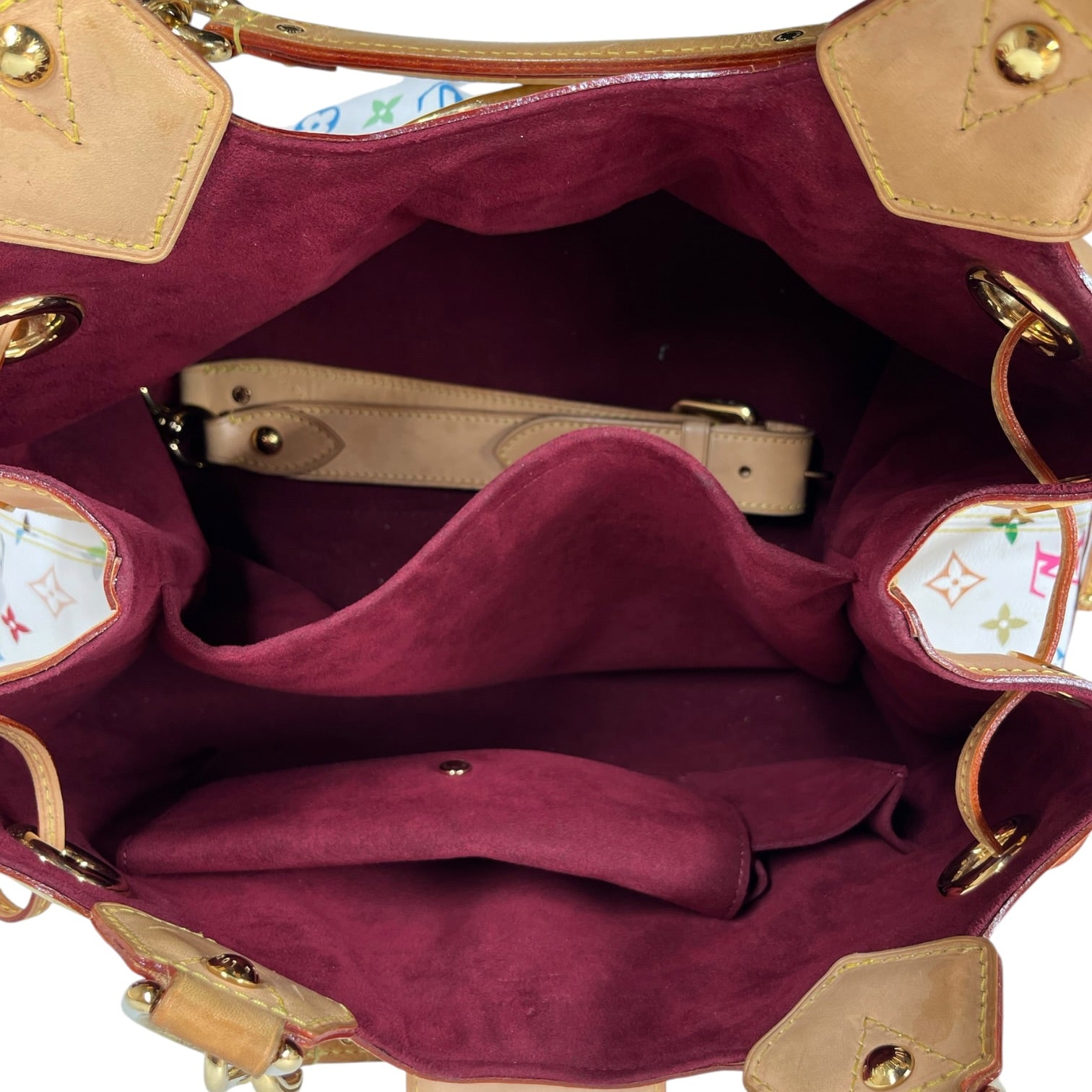 LOUIS VUITTON/Hand Bag/Monogram/Leather/WHT/Murakami Ursurla Bag view 6