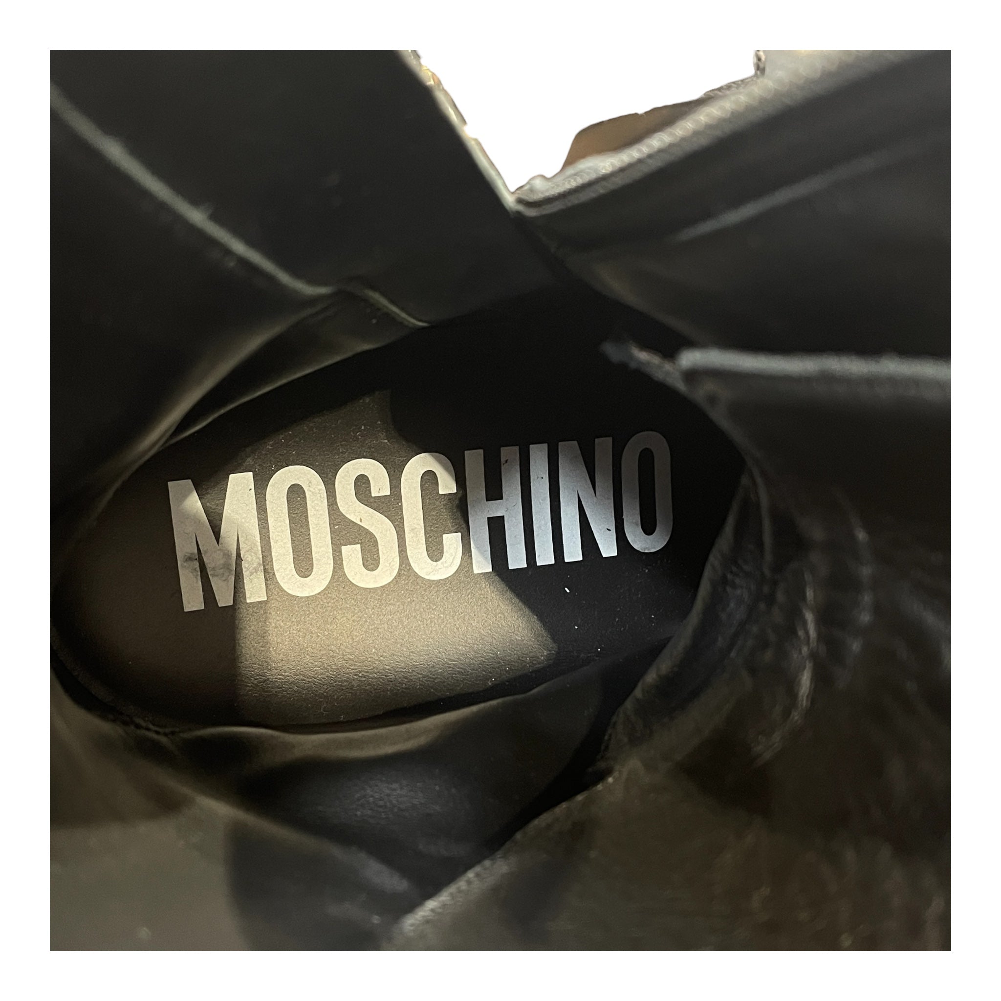 MOSCHINO/Lace Up Boots/EU 43/Leather/BLK/Harness Combat Boots view 5