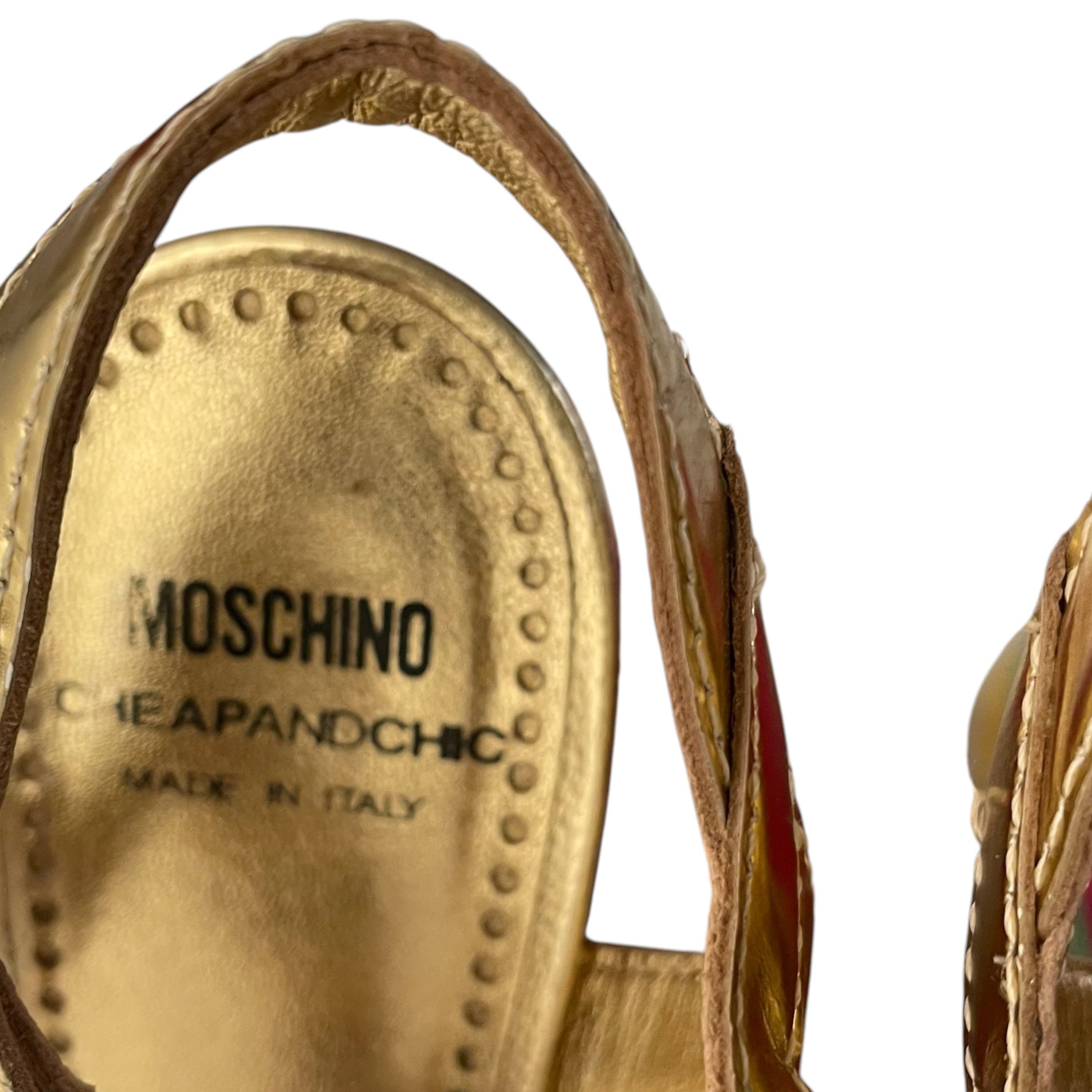 MOSCHINO CHEAP & CHIC/Heels/EU 38/GLD/Tri-Color wedge view 7