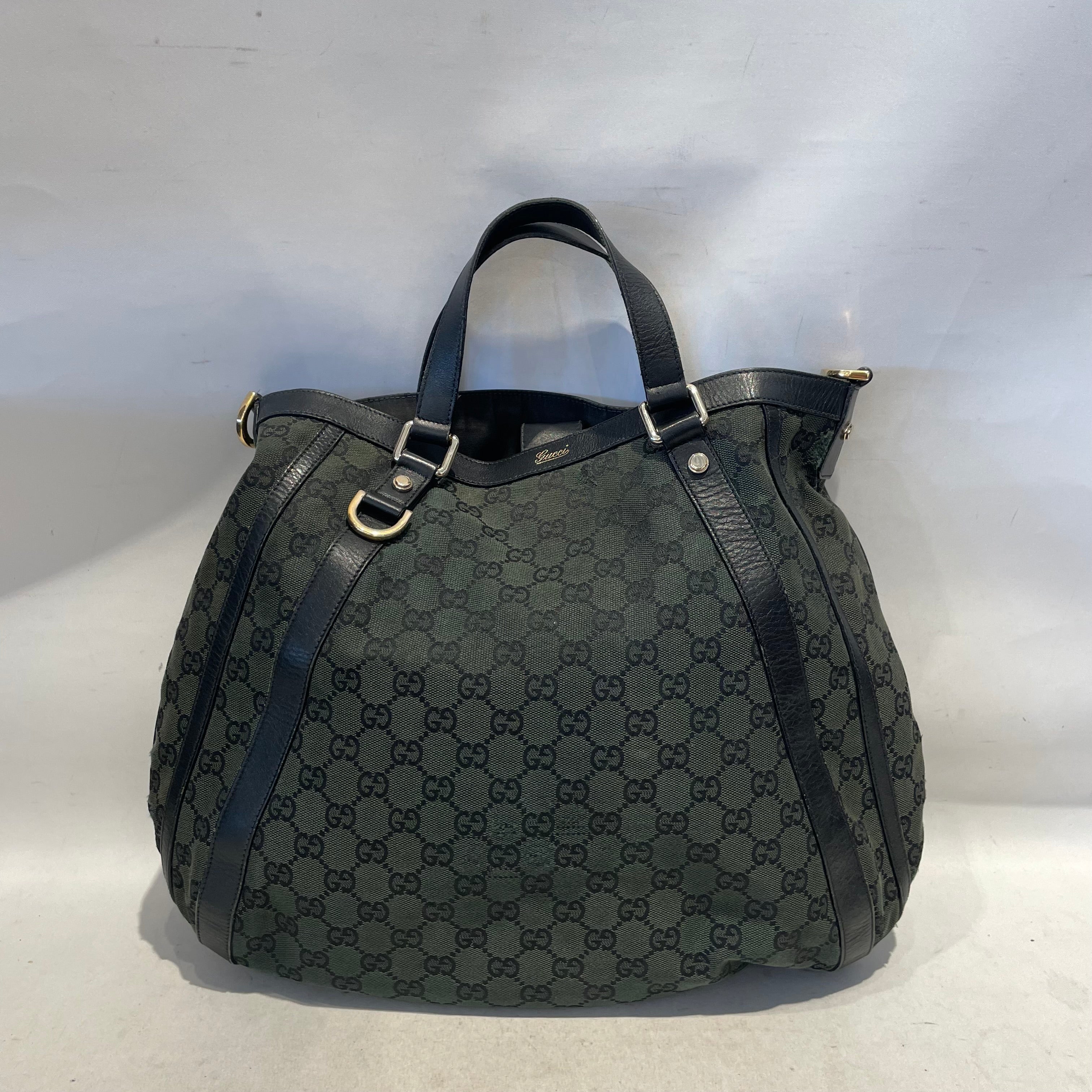 GUCCI/Tote Bag/Monogram/Cotton/GRN/Canvas Abrey Hobo view 1