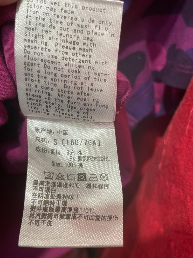 A BATHING APE/T-Shirt/S/Camouflage/Cotton/PPL/LOGO+APE FRONT CROPPED TOP