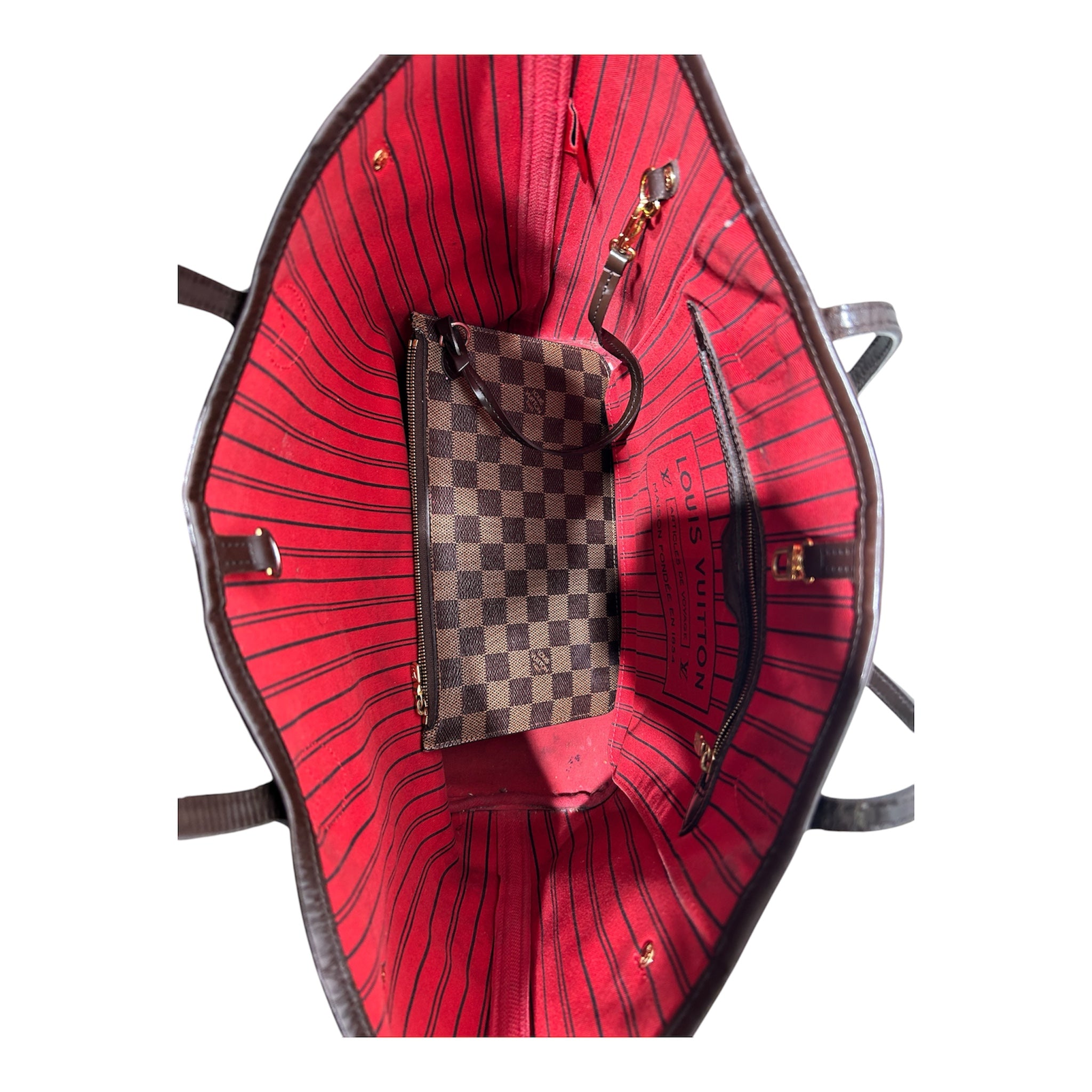 LOUIS VUITTON/Tote Bag/All Over Print/Leather/BRW/DAMIER NEVERFULL view 4