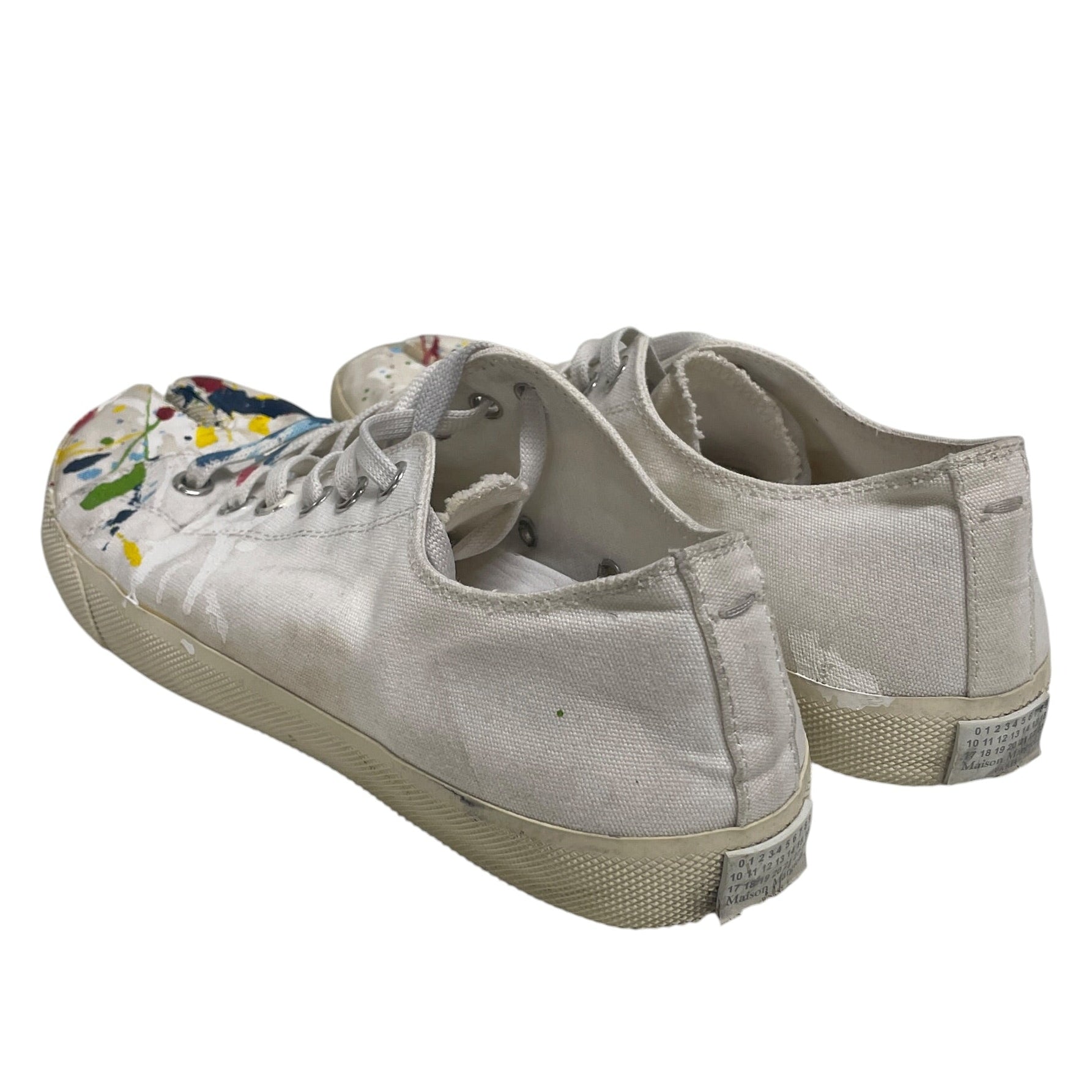 Maison Margiela/Low-Sneakers/US 7.5/Cotton/WHT/PAINT SPLATTER TABI /22 HEEL view 2