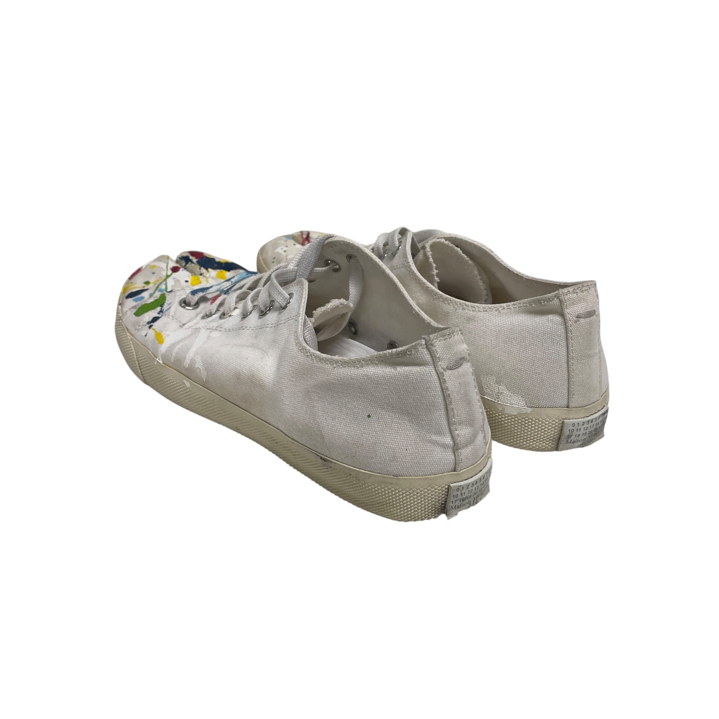 Maison Margiela/Low-Sneakers/US 7.5/Cotton/WHT/PAINT SPLATTER TABI /22 HEEL view 2
