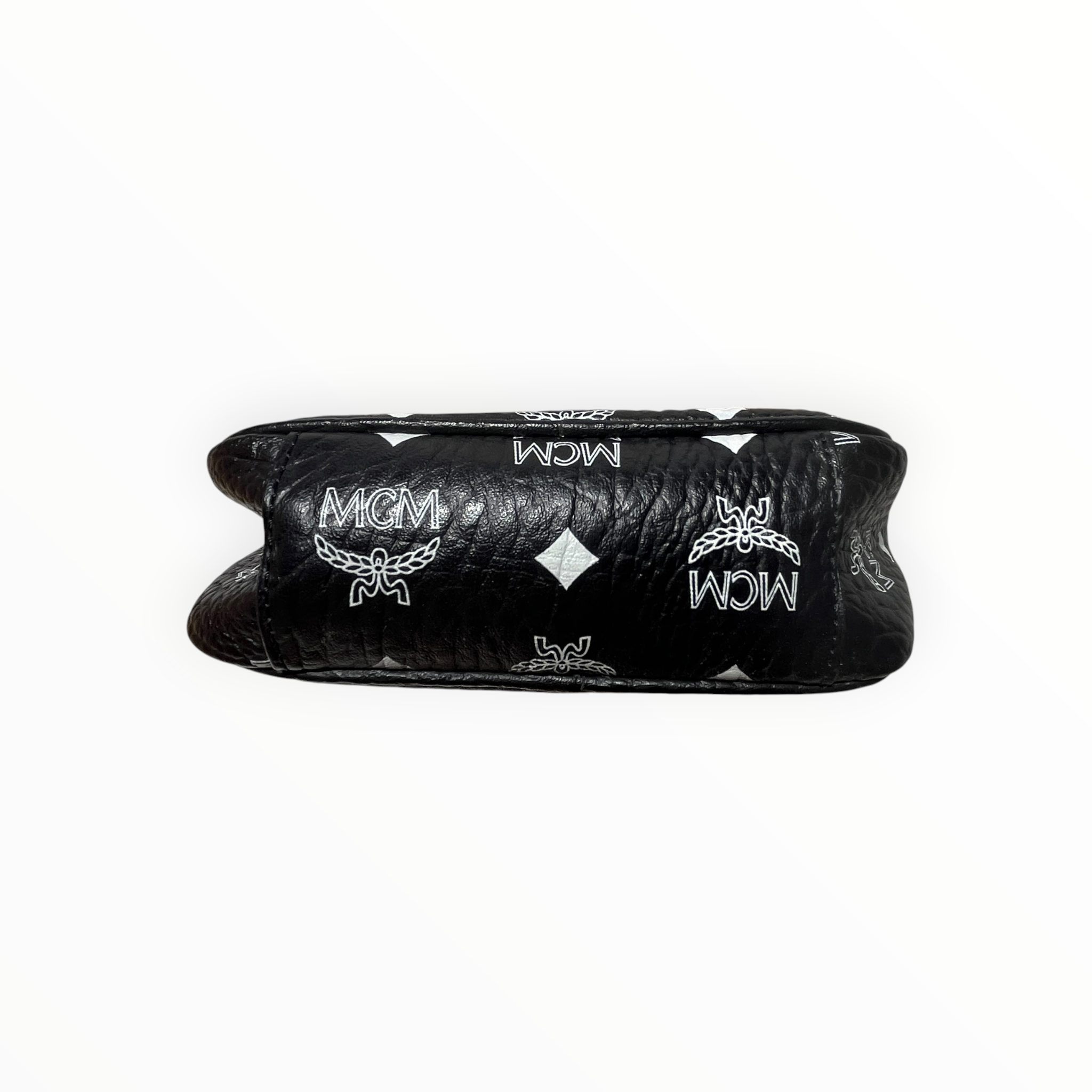 MCM/Cross Body Bag/Leather/BLK/brwn leather strap view 3