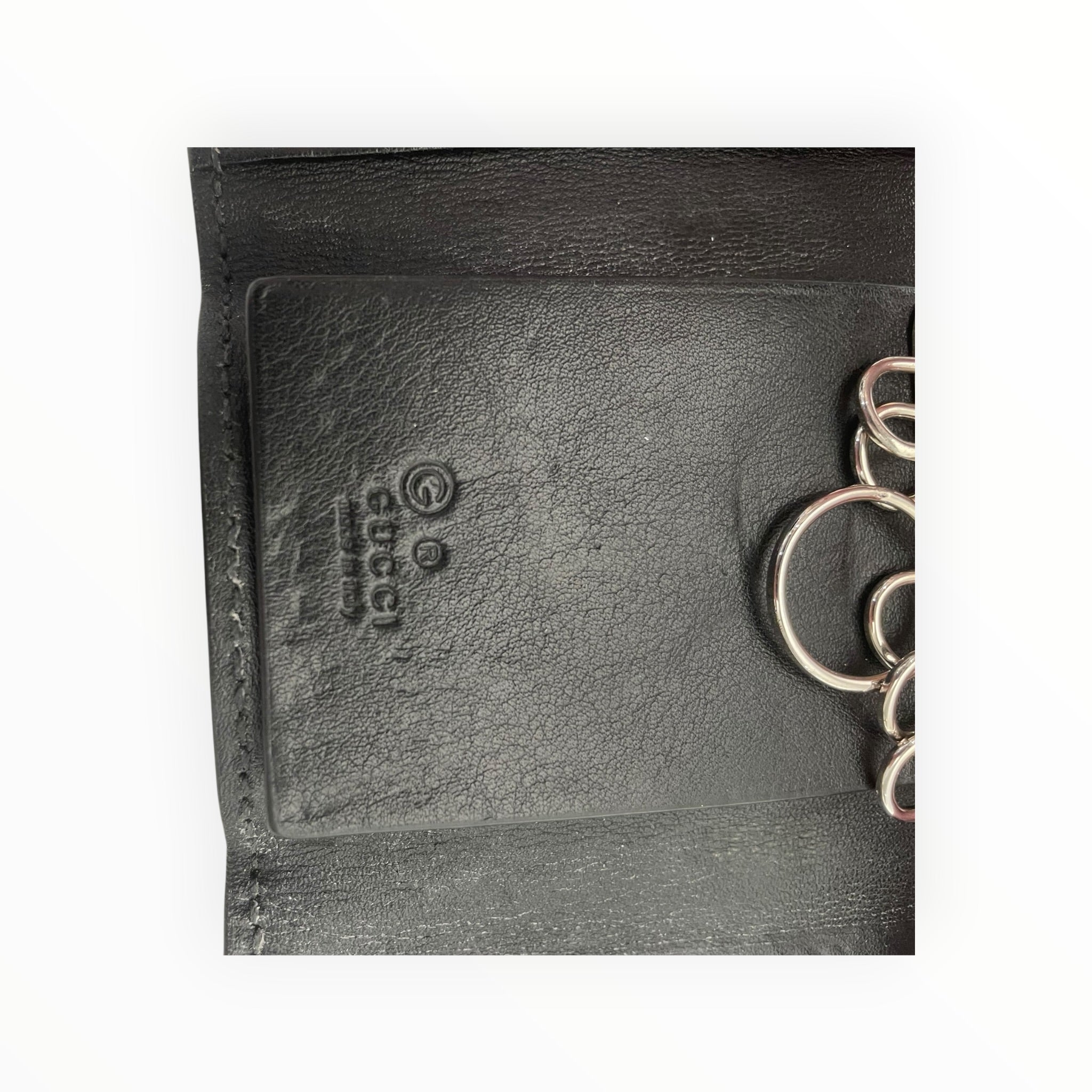 GUCCI/Key Holder/Monogram/Leather/BLK/guccissima leather key holder view 3