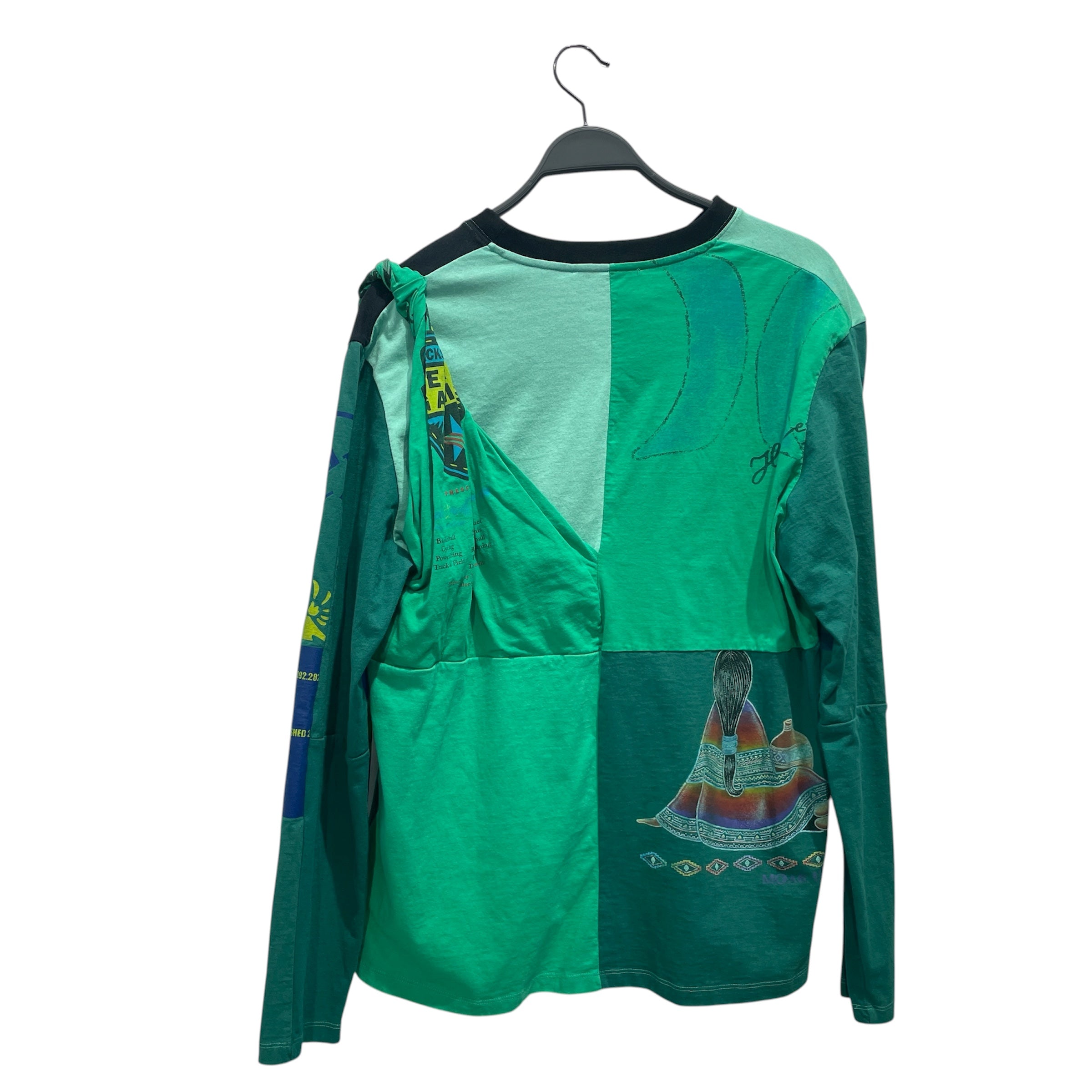 MARINE SERRE/LS T-Shirt/L/Cotton/GRN/All Over Print/PATCHWORK view 2