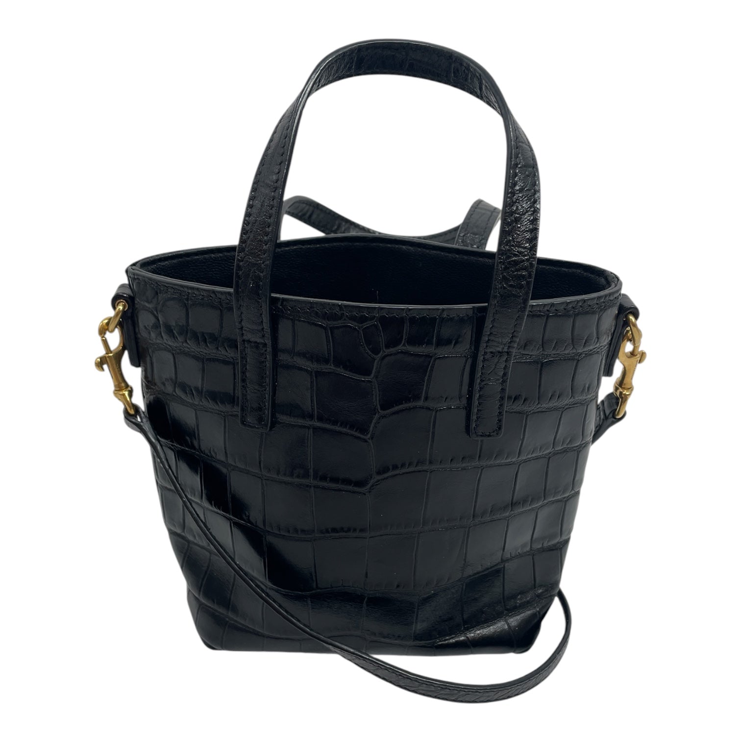SAINT LAURENT/Cross Body Bag/Animal Pattern/Leather/BLK/CROCODILE MINI SAC DE JOUR view 3
