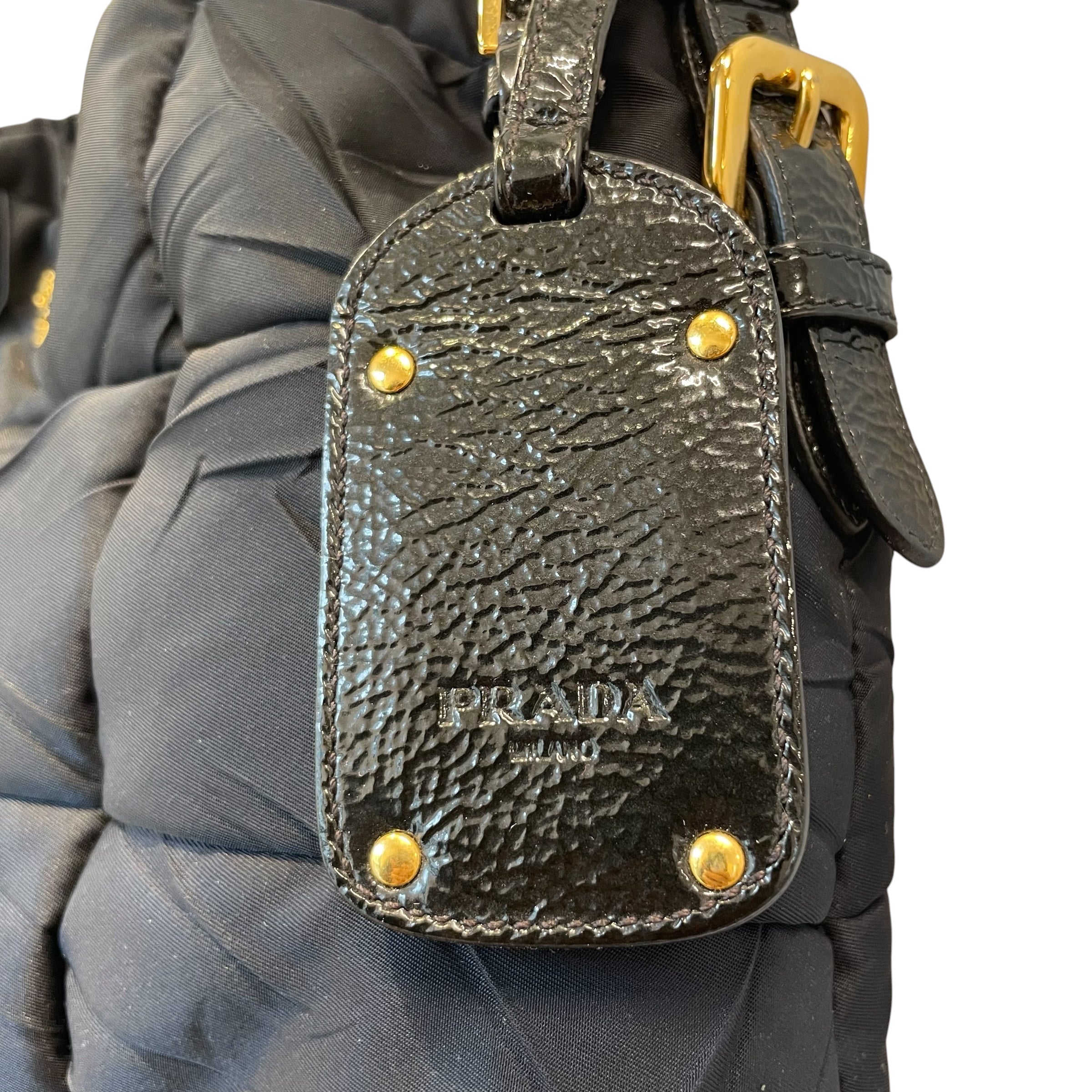 PRADA/Hand Bag/BLK/NYLON PUFFER HOBO BAG view 3