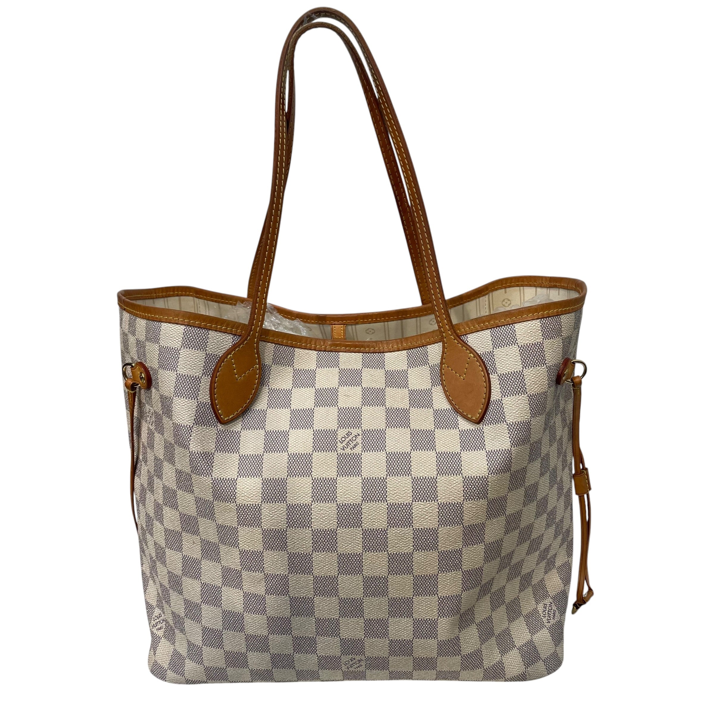 LOUIS VUITTON/Tote Bag/Monogram/Leather/CRM/damier azur neverfull mm view 1