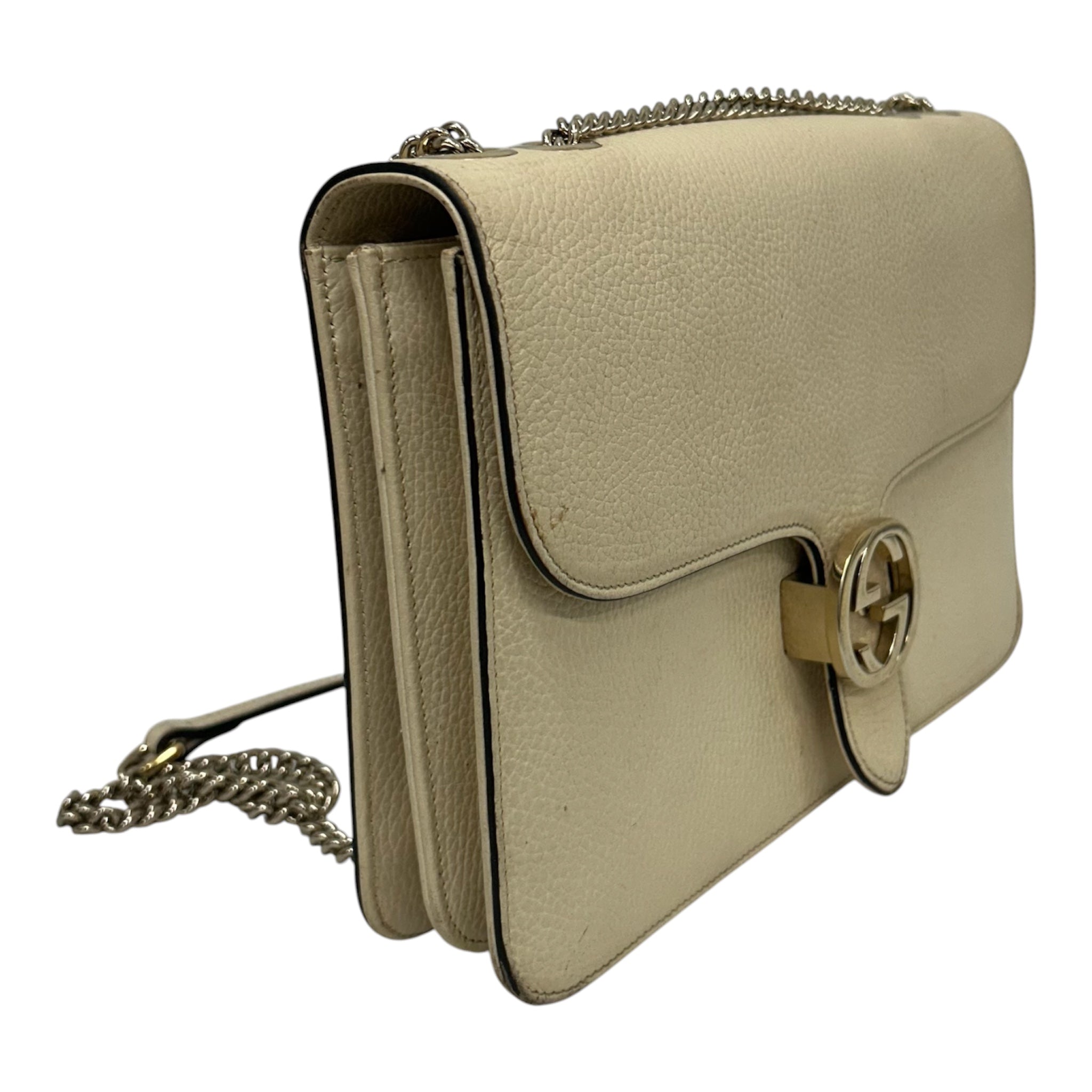 GUCCI/Cross Body Bag/Leather/CRM/GG INTERLOCKING view 6