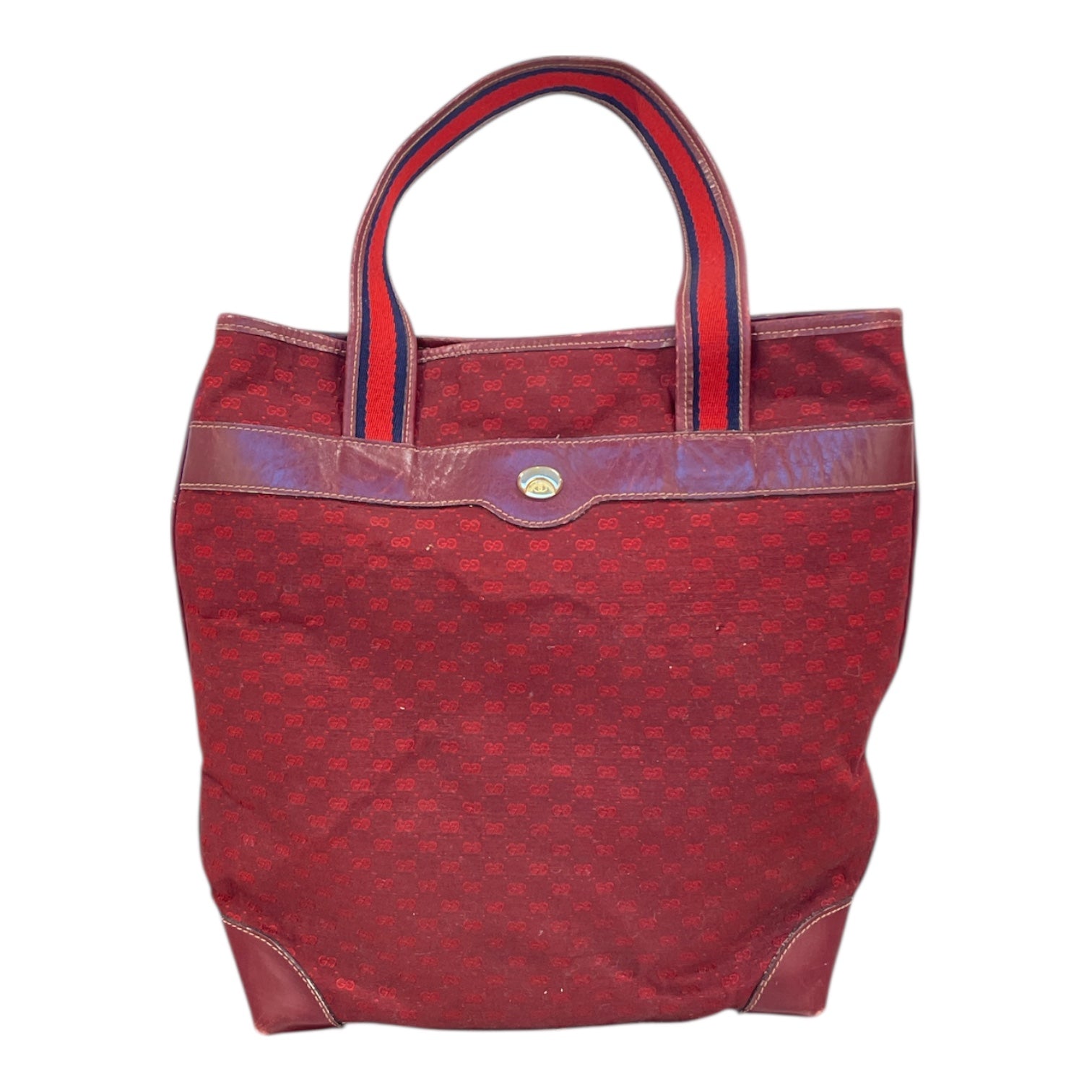 GUCCI/Tote Bag/Monogram/RED/MICRO GG CANVAS view 1