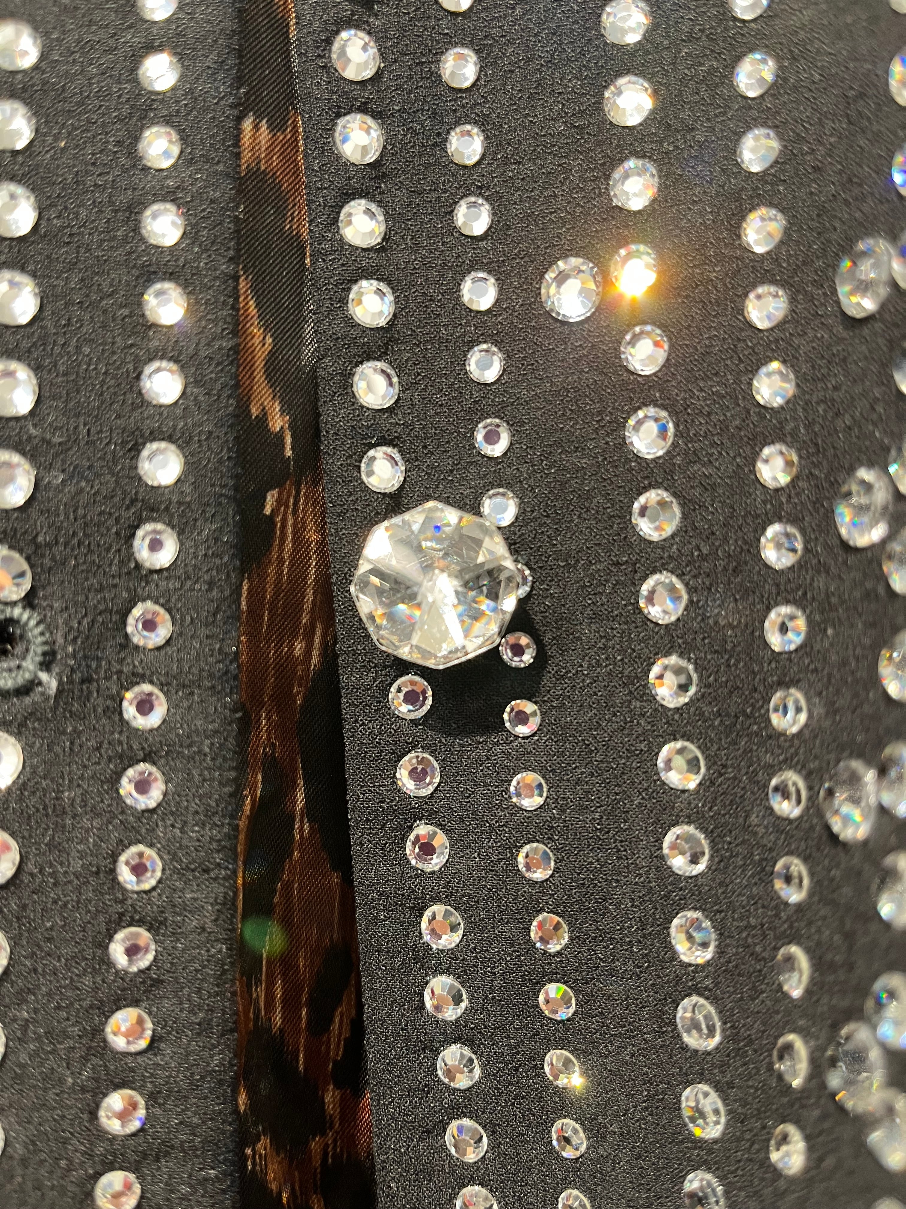 DOLCE&GABBANA/Jacket/48/Animal Pattern/Wool/BLK/Single Breasted/MISSY ELLIOT RHINESTONE BLAZER view 6