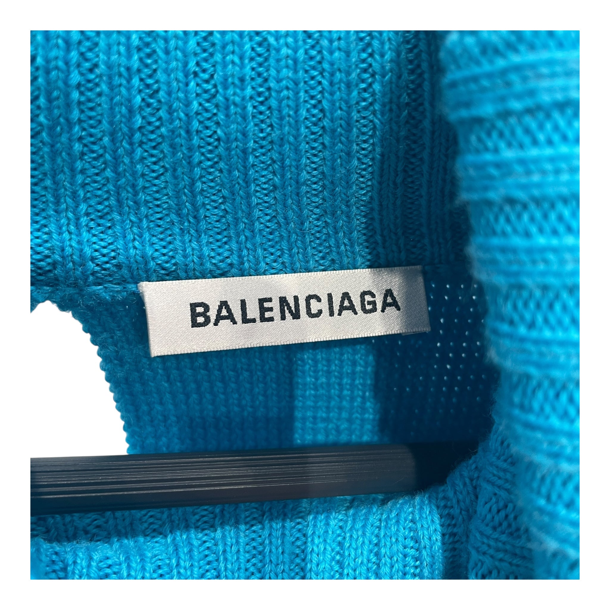 BALENCIAGA/Heavy Sweater/XS/Wool/BLU/SPLIT BACK TURTLE NECK SWTR view 3