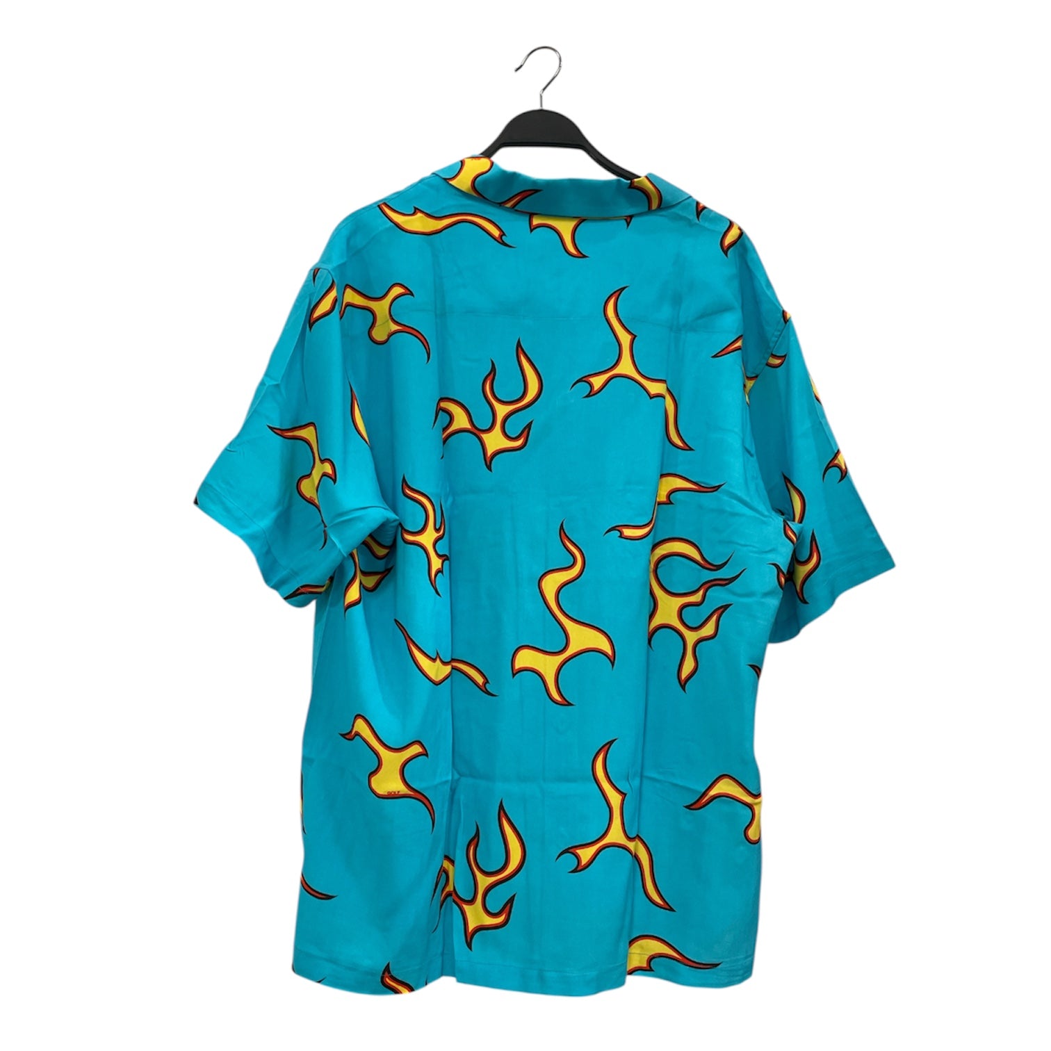 GOLF WANG/SS Shirt/XXL/Polyester/BLU/All Over Print/blue with orange flame view 2