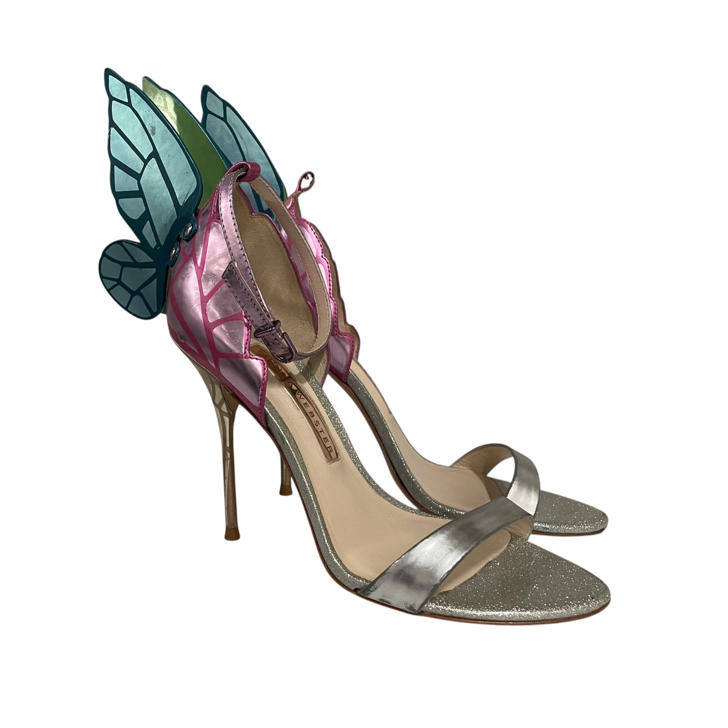 SOPHIA WEBSTER/Heels/US 6.5/Leather/MLT/PNK/GRN FAIRY WING BACK view 1