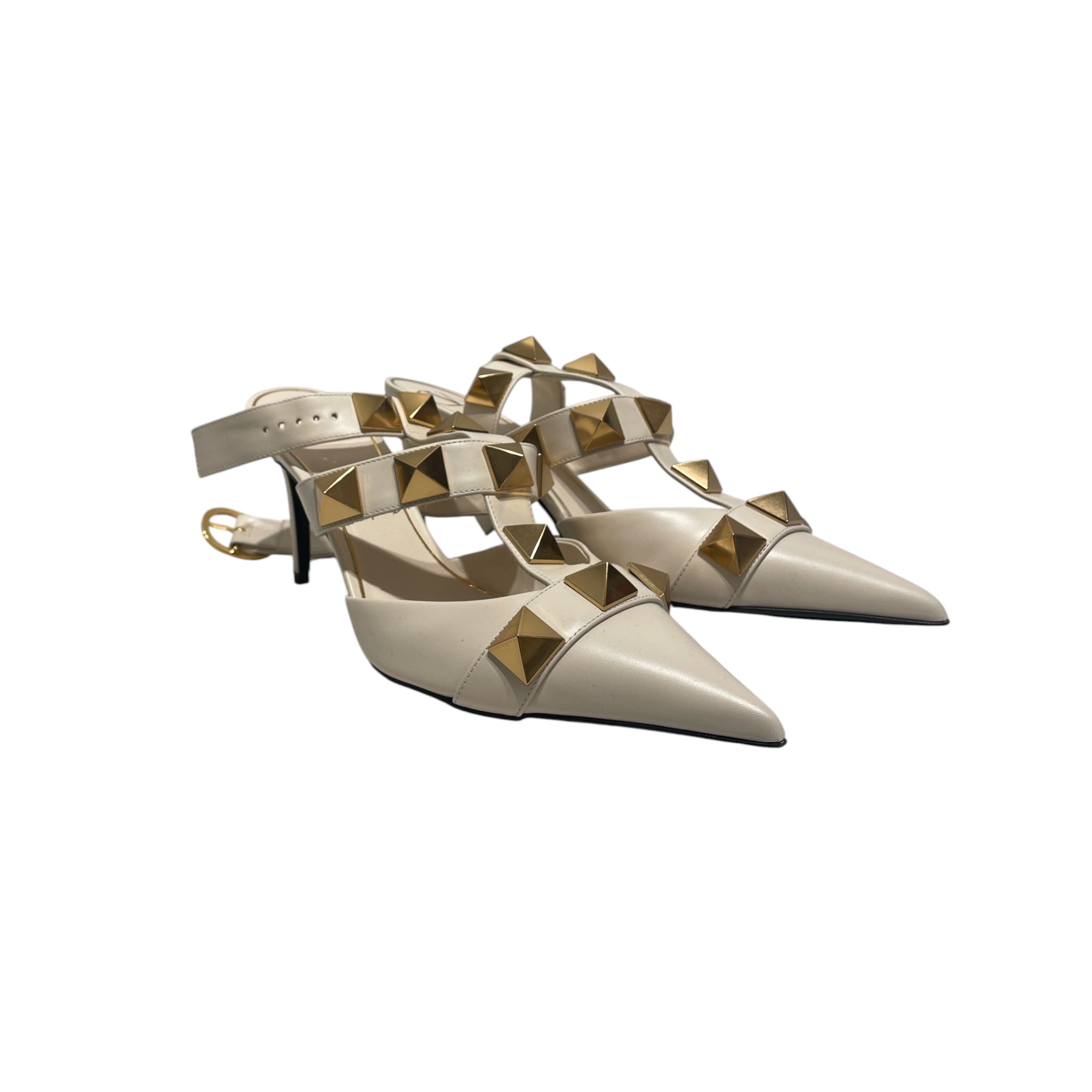 VALENTINO/Heels/EU 38.5/Leather/WHT/ROMAN STUD view 1