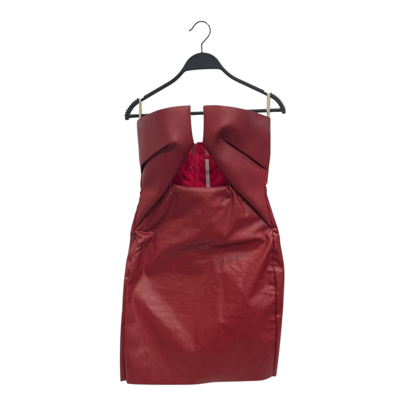 Rick Owens/Dress/42/Leather/RED/MINI MAXI SL DRESS