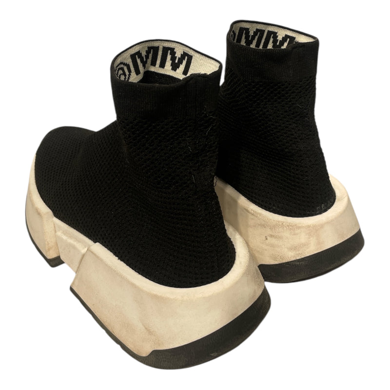 MM6/Hi-Sneakers/EU 38/Cotton/BLK/Chunky Heel/Knit Fabric Sock High