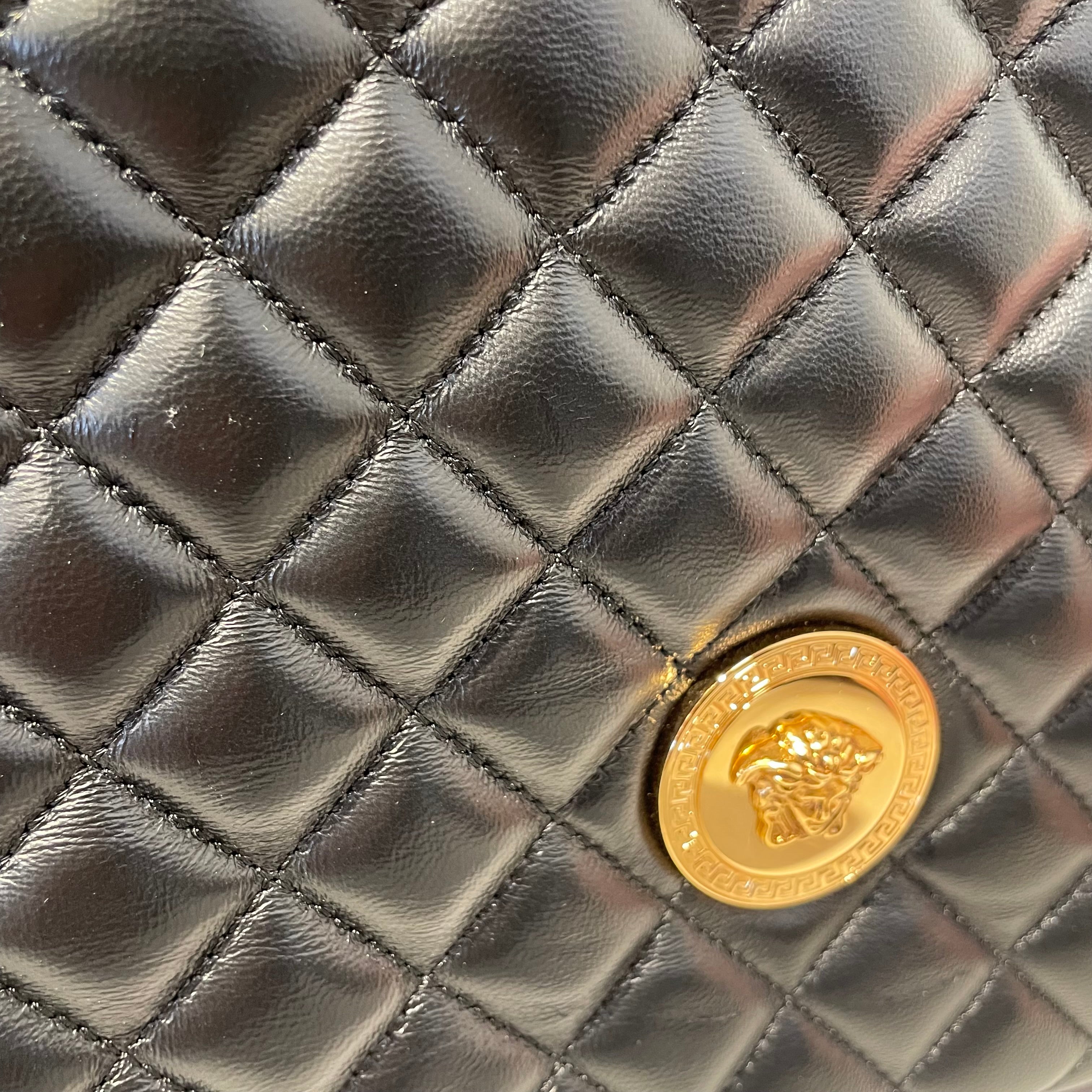 GIANNI VERSACE/Tote Bag/Leather/BLK/versace medusa quilted bag view 9