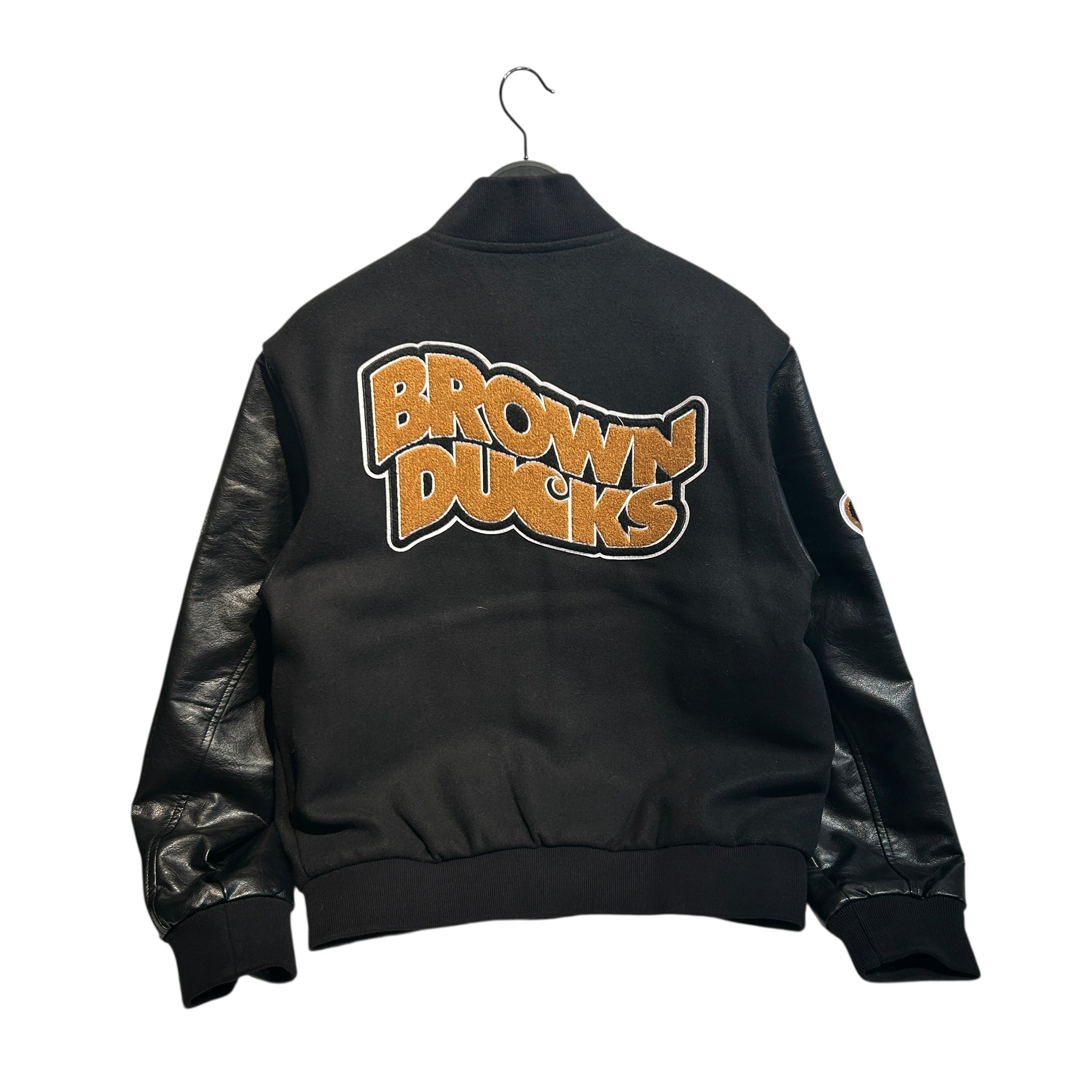 CARHARTT WIP(WORK IN PROGRESS)/Jacket/S/Polyester/BLK/Brown Ducks Bomber Varsity view 2