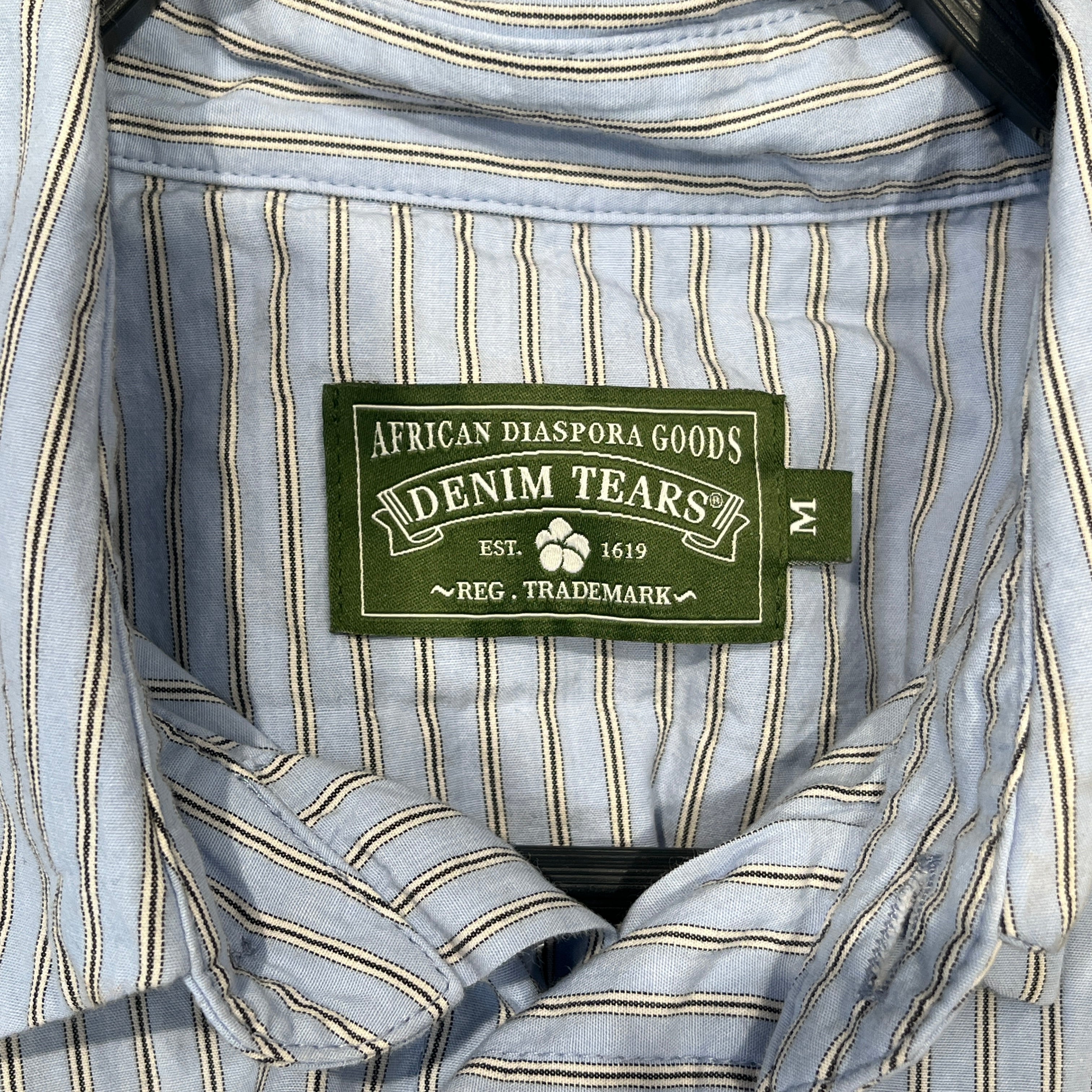 DENIM TEARS/Flannel Shirt/M/Cotton/NVY/Plaid/Dt Festival Button up view 3